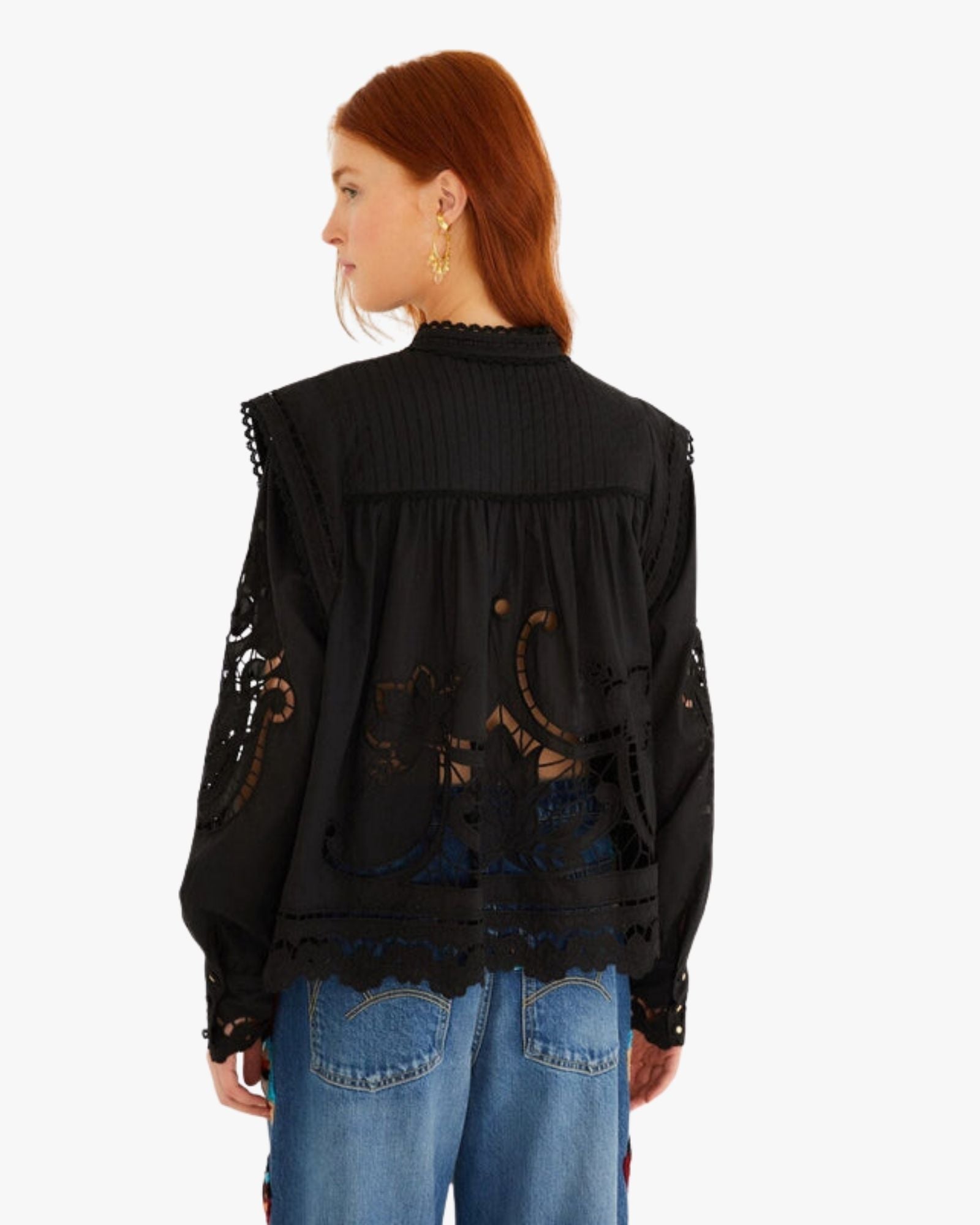 Black Richilieu Blouse