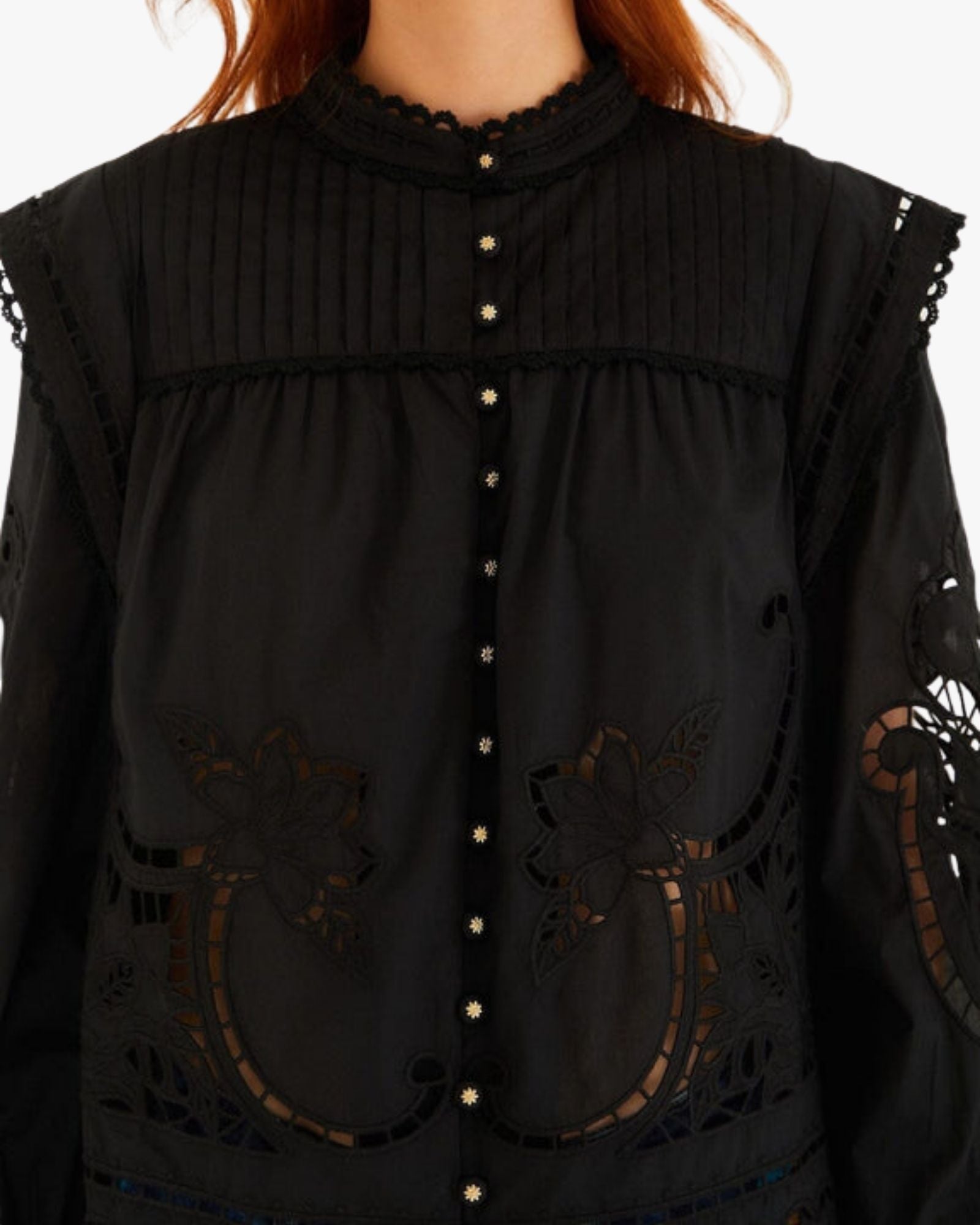 Black Richilieu Blouse