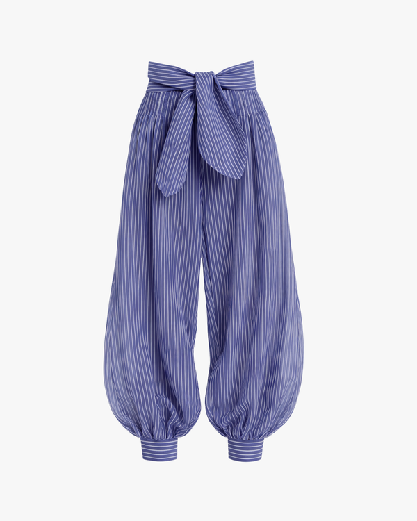 Balloon Pants with Gold Bow at the Waist