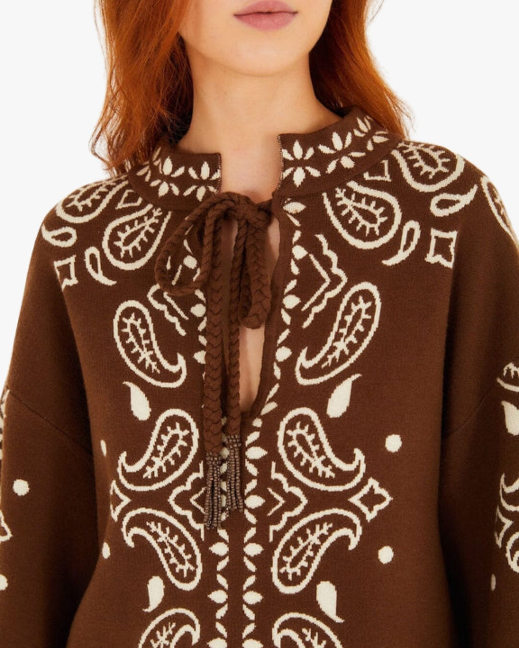Bohemian Paisley Knit Sweater