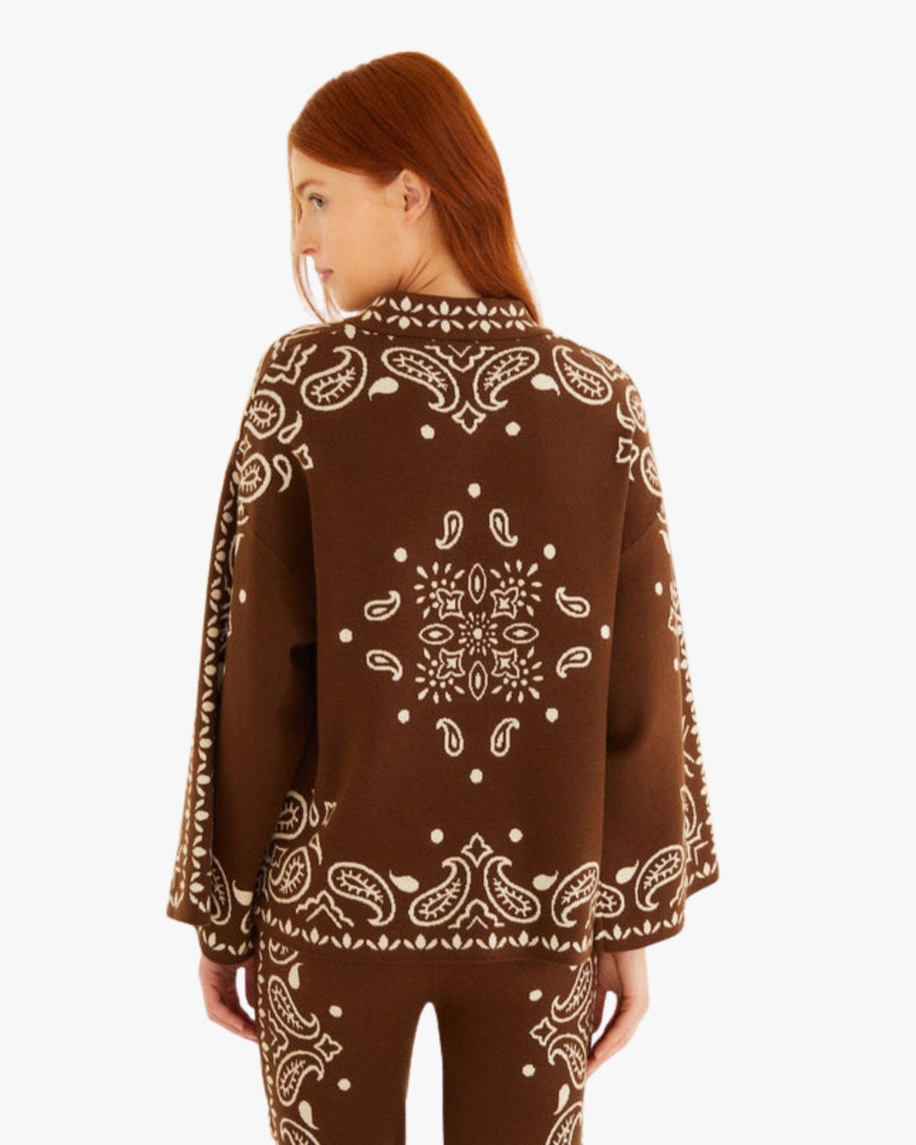 Bohemian Paisley Knit Sweater