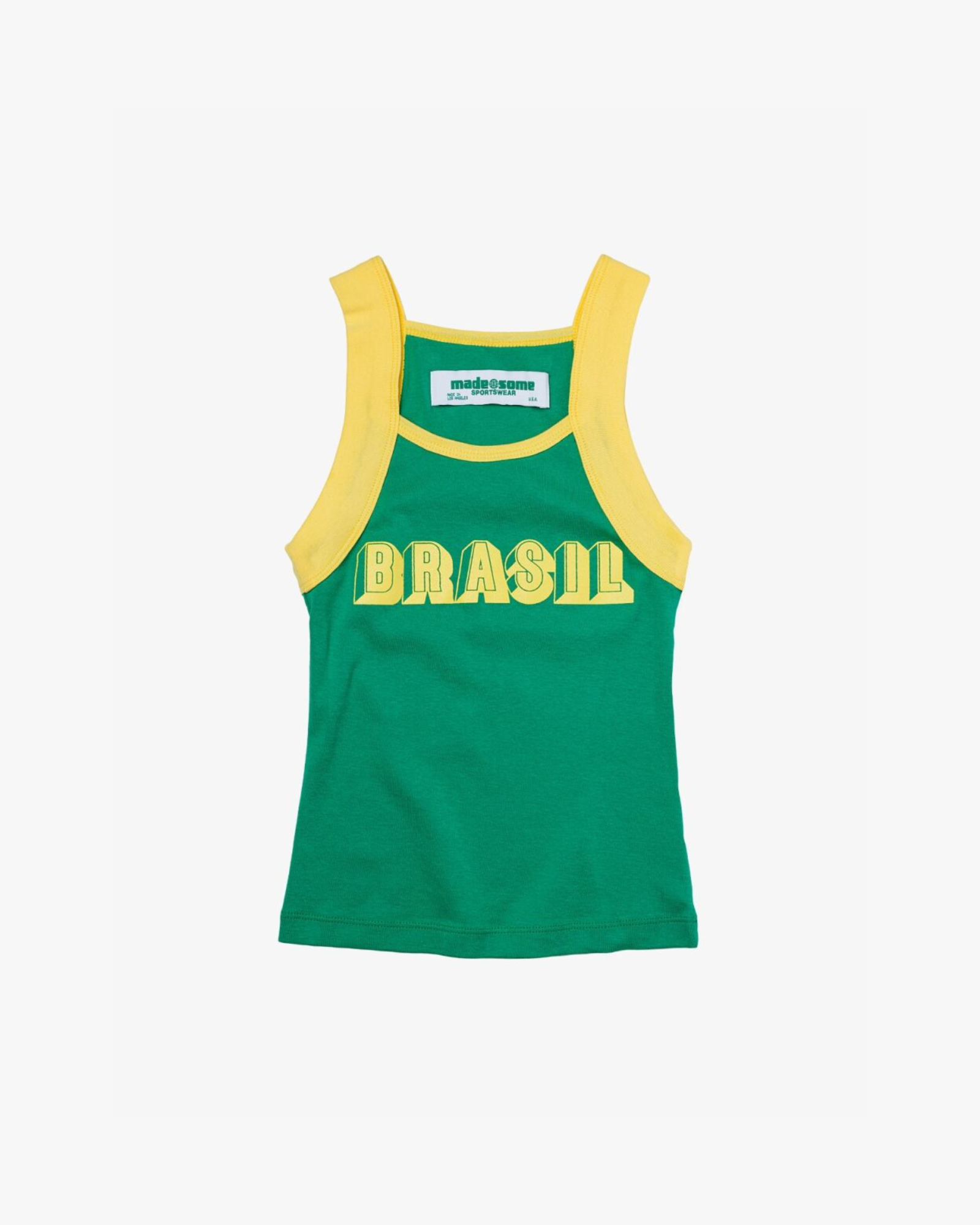Brasil Tank Top Green With Yellow