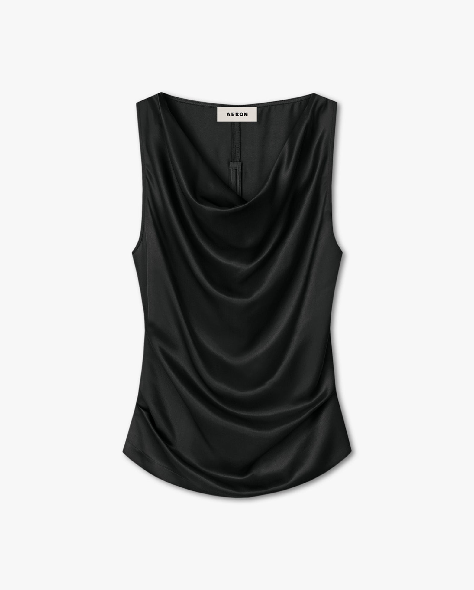 Camille Satin Top Black