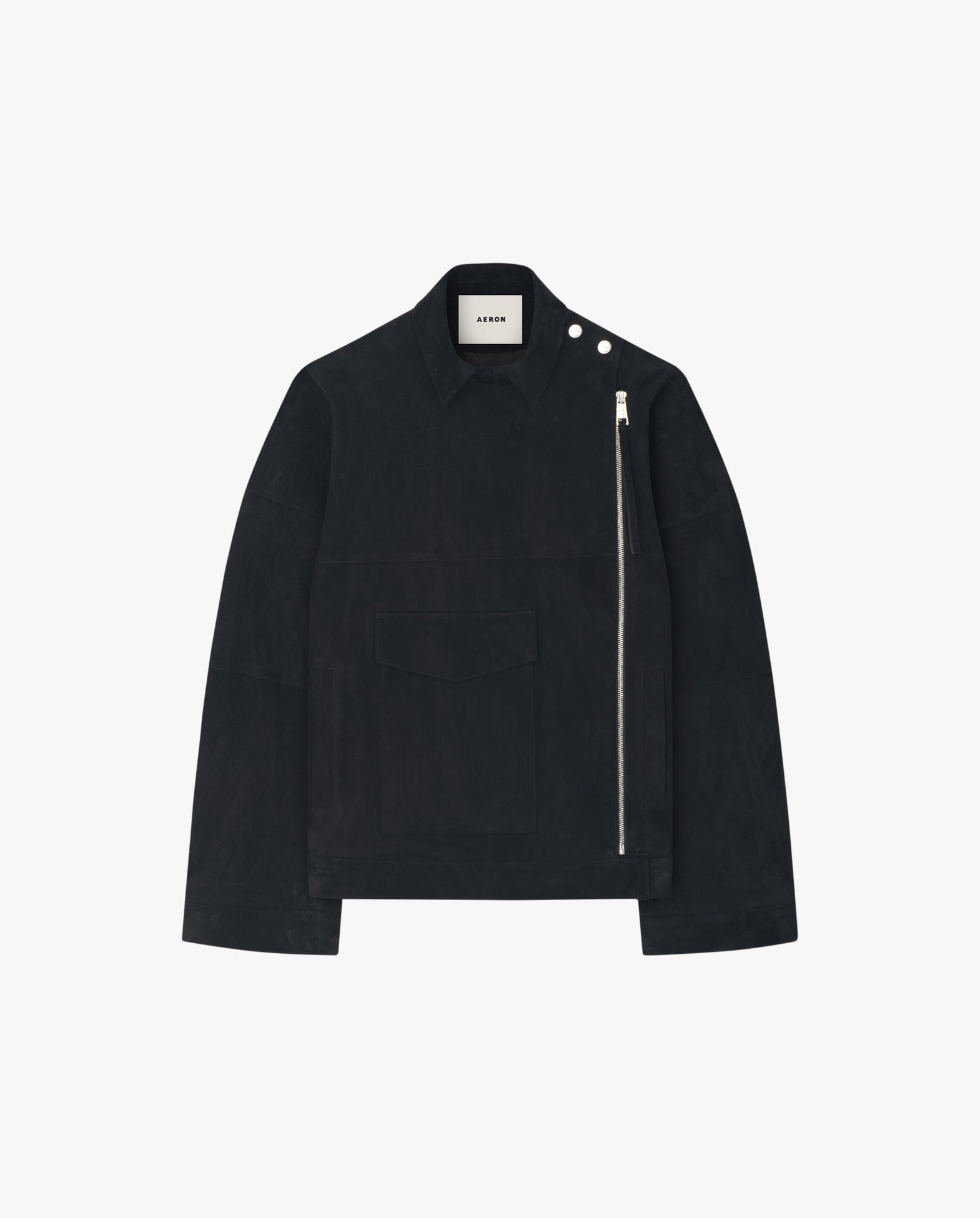 Cecile Asymmetrical Zip Suede Jacket