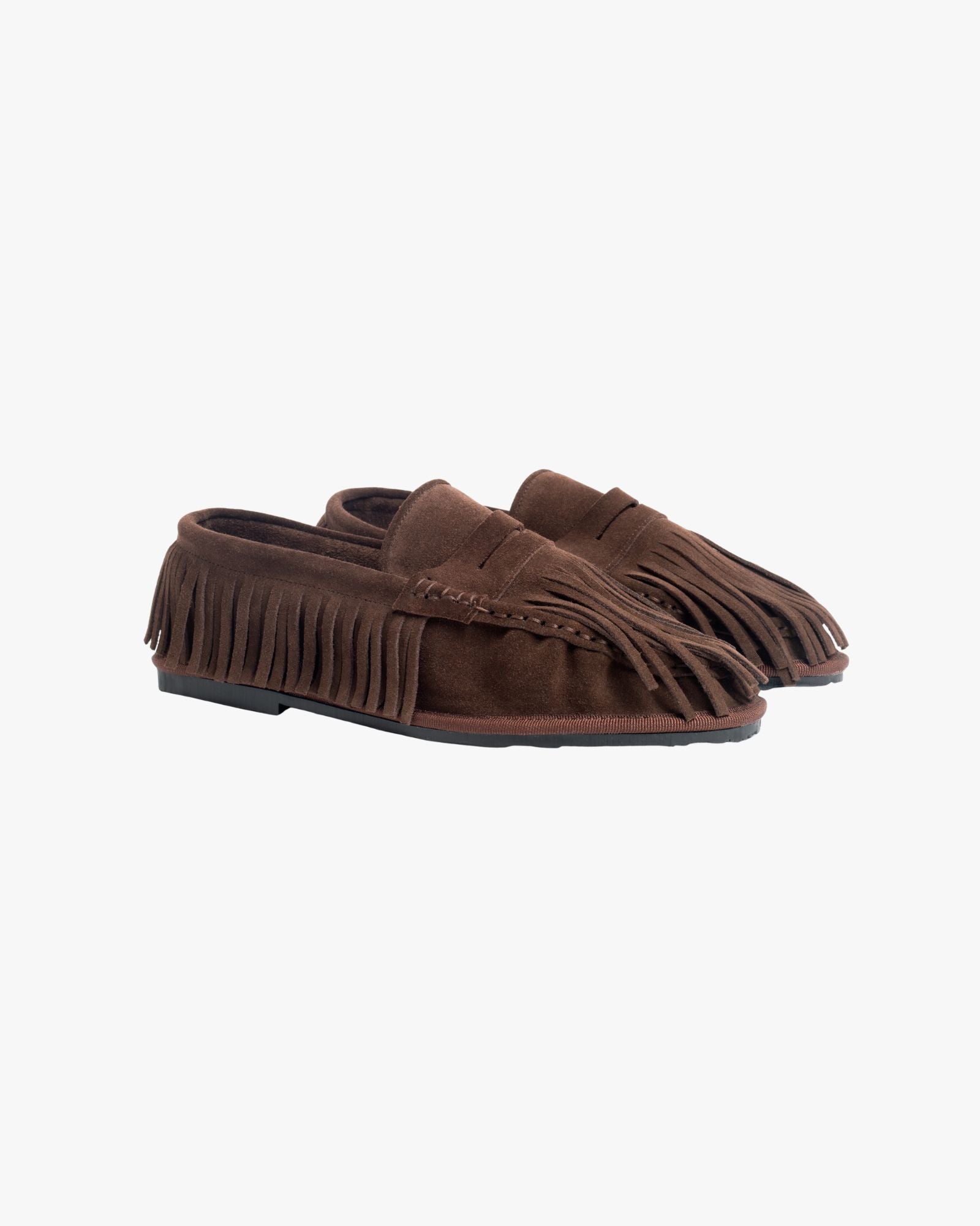 Mocassino Cortina con frange cioccolato