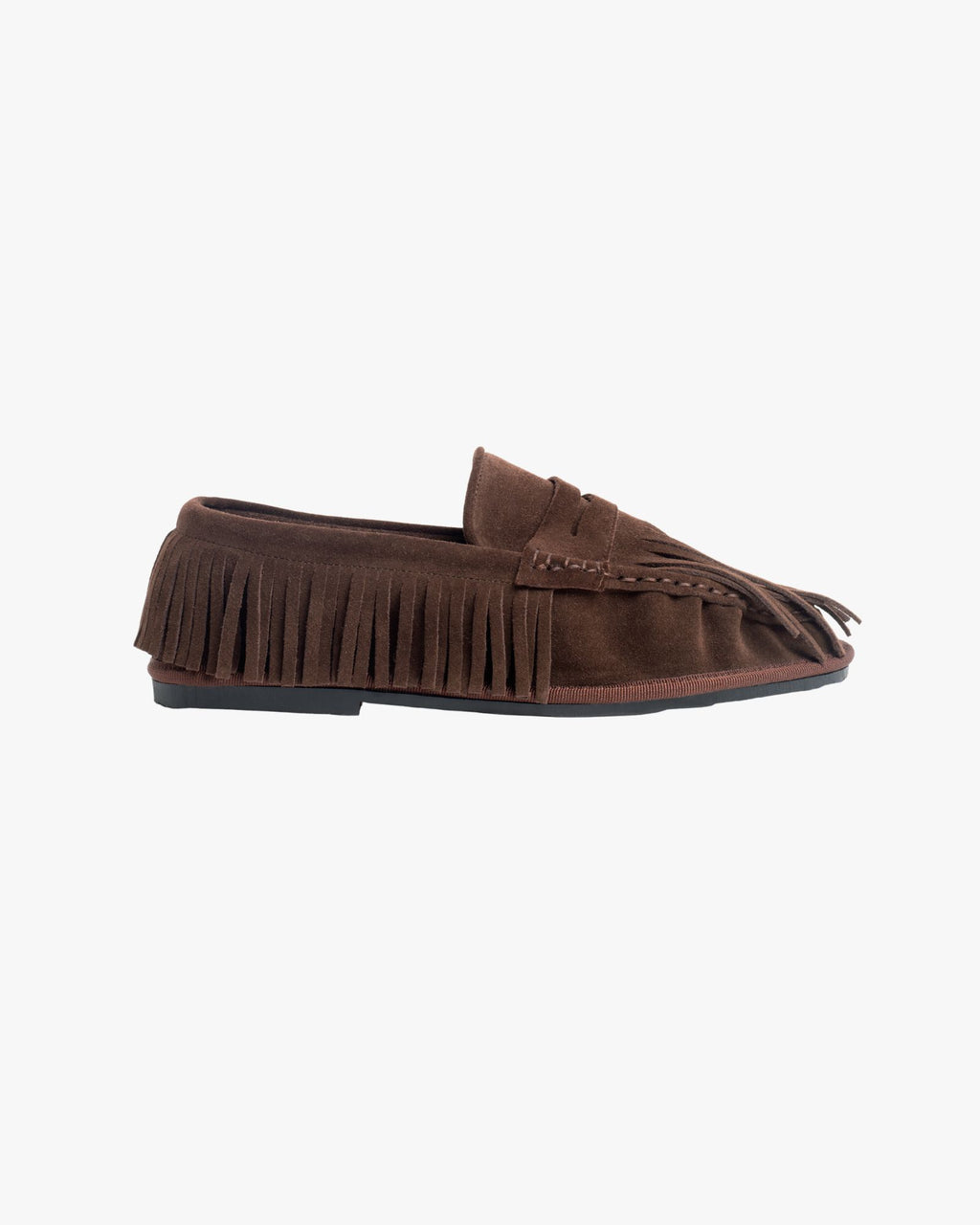 Mocassino Cortina con frange cioccolato
