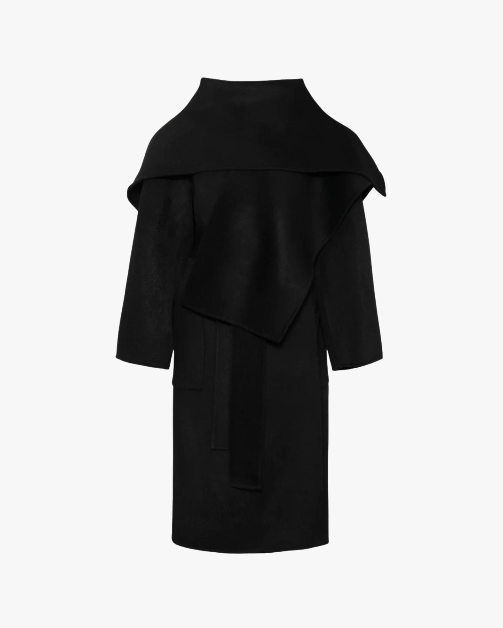 Cape Wool Coat Black