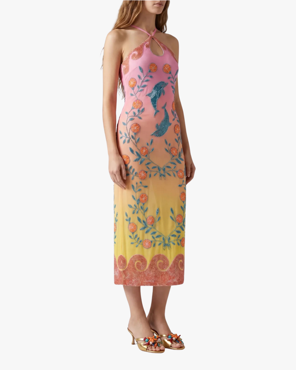 Citrus Maxi Dress Ombre Pink