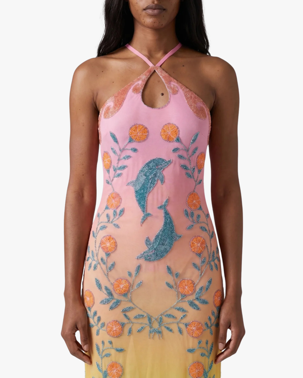 Citrus Maxi Dress Ombre Pink