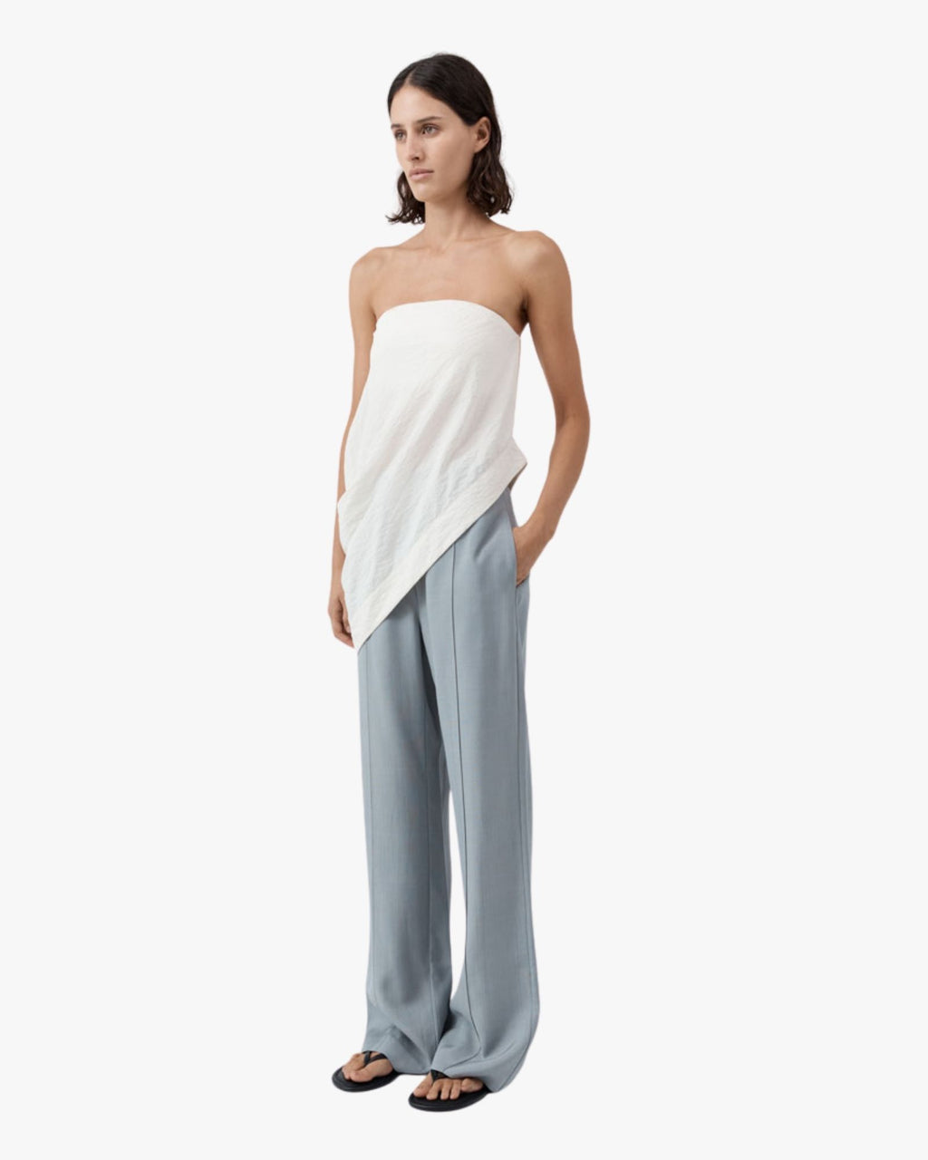 Cloud Asymm Drape Top Off White