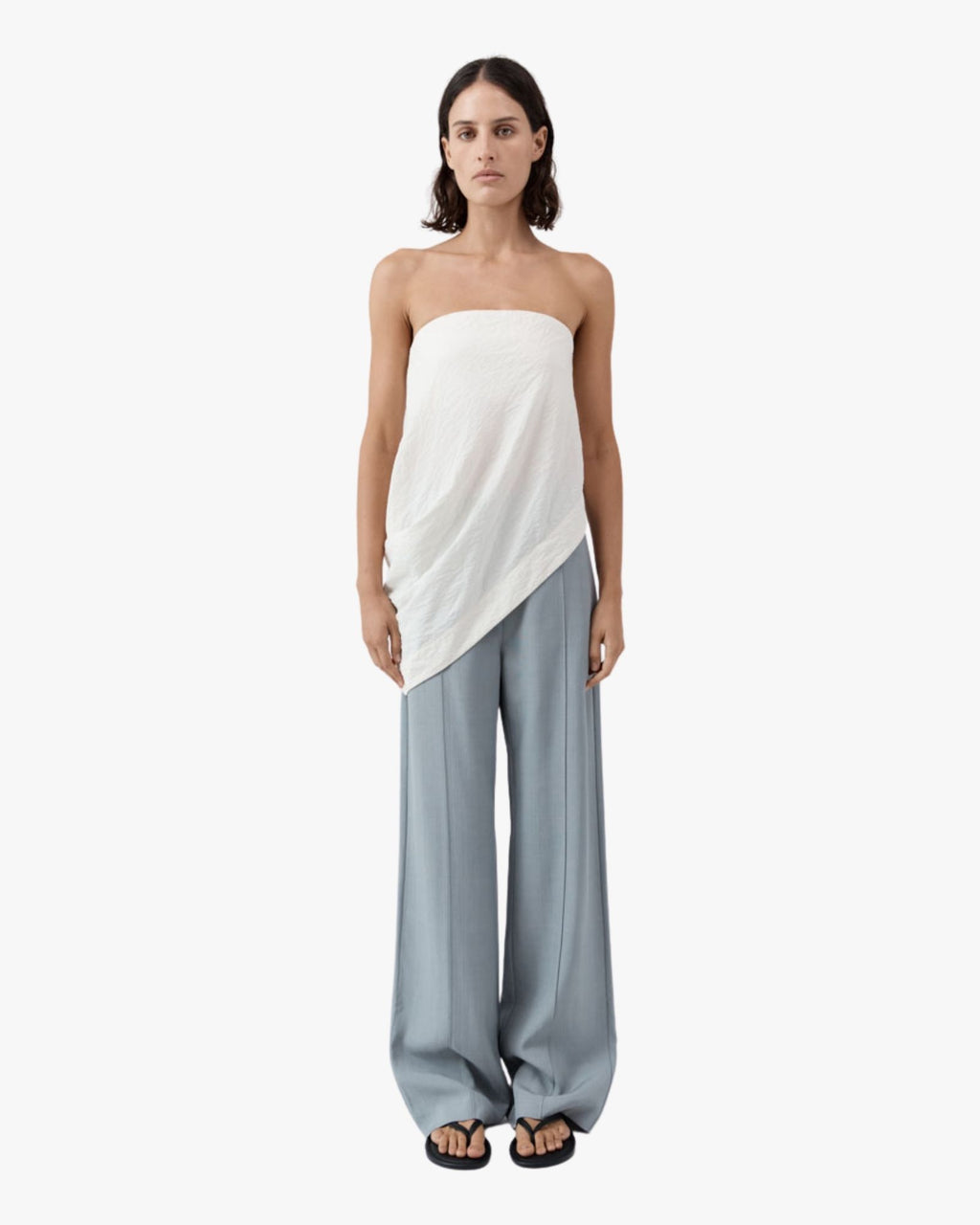 Cloud Asymm Drape Top Off White