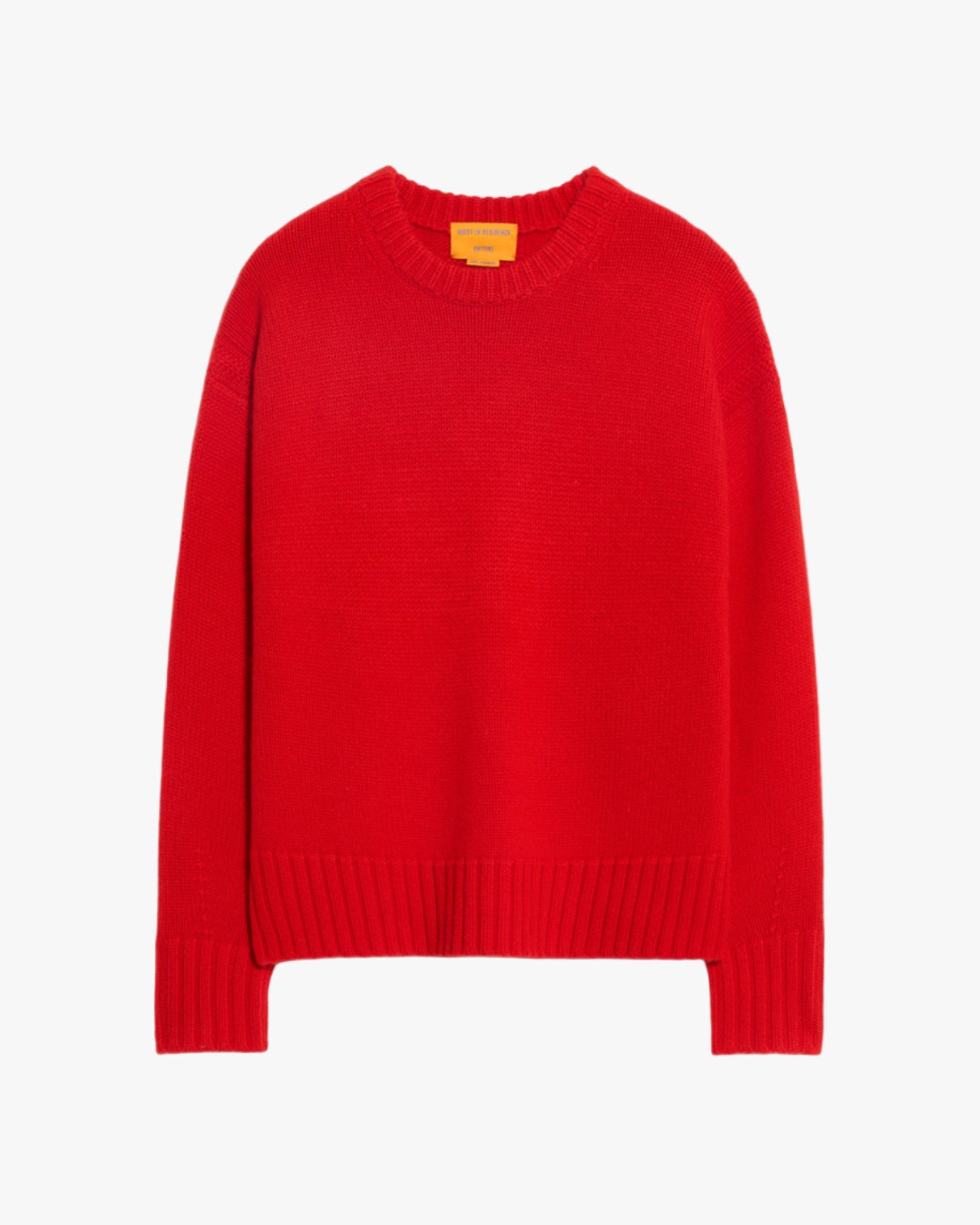 Heacy-Weisht Cashmere Cozy Crew Sweater Red Chili