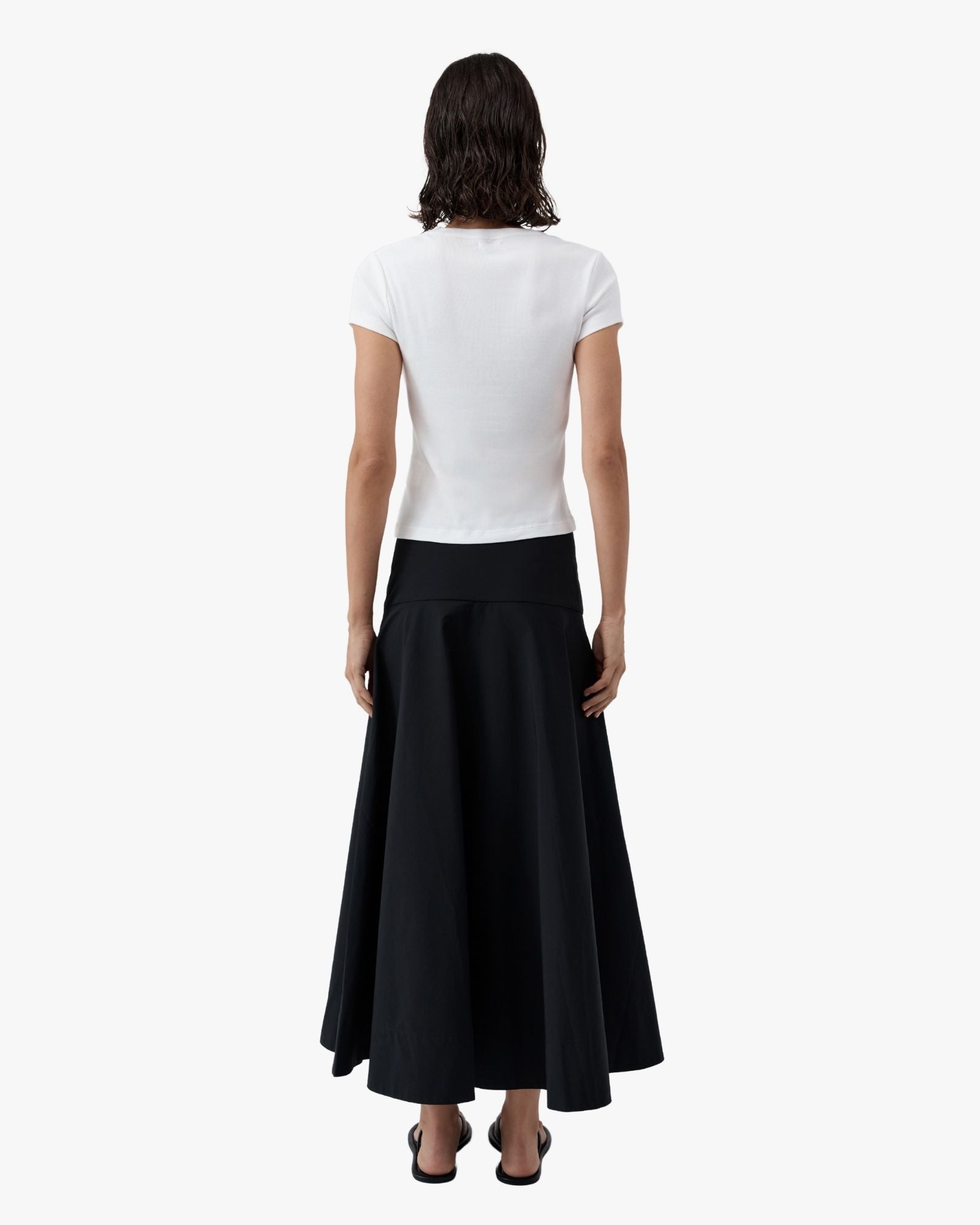 Cotton Circle Hem Skirt Black