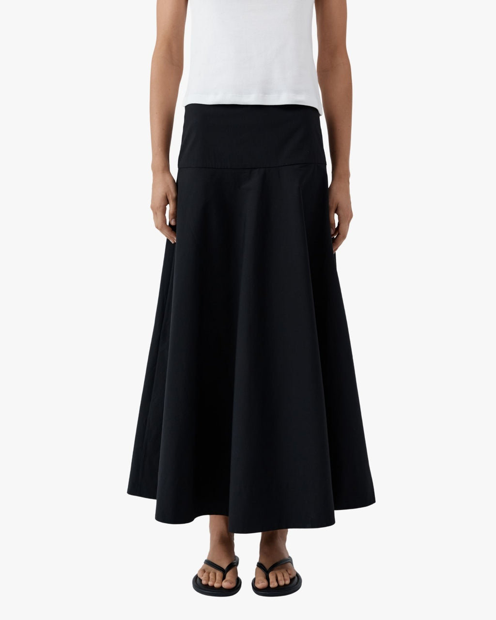 Cotton Circle Hem Skirt Black