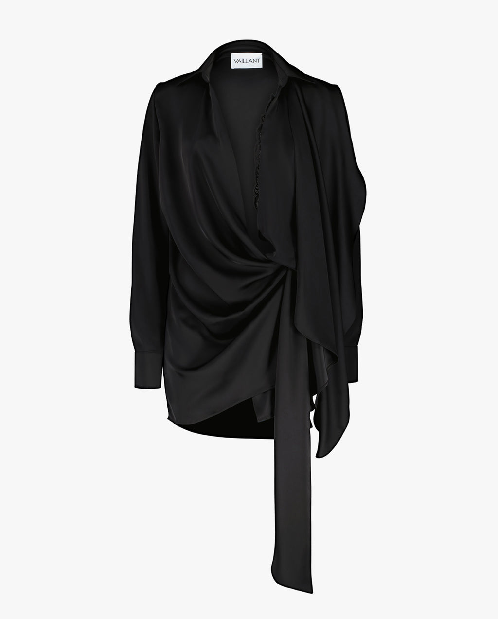 Draped Shirt Style Wrap Dress