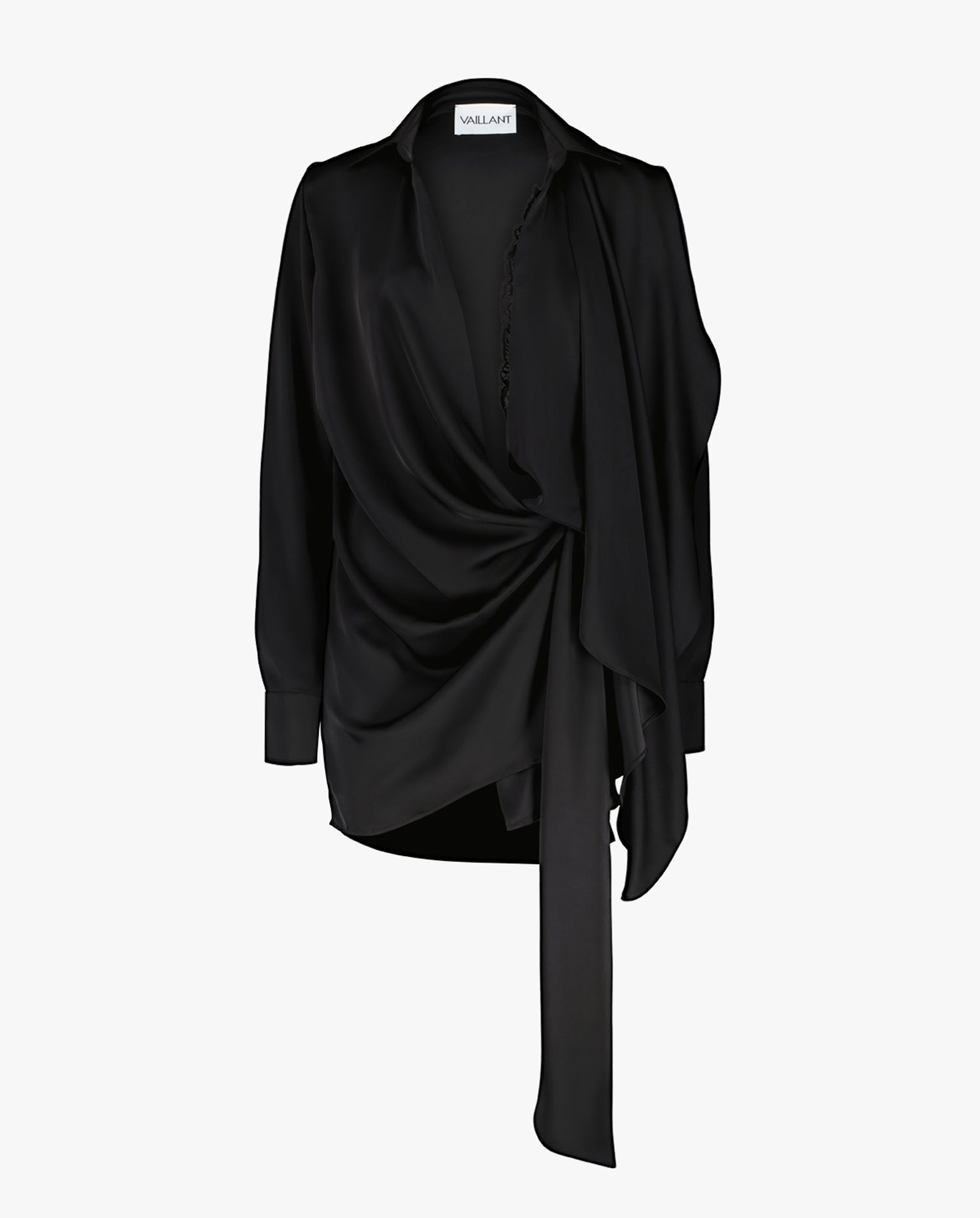 Draped Shirt Style Wrap Dress