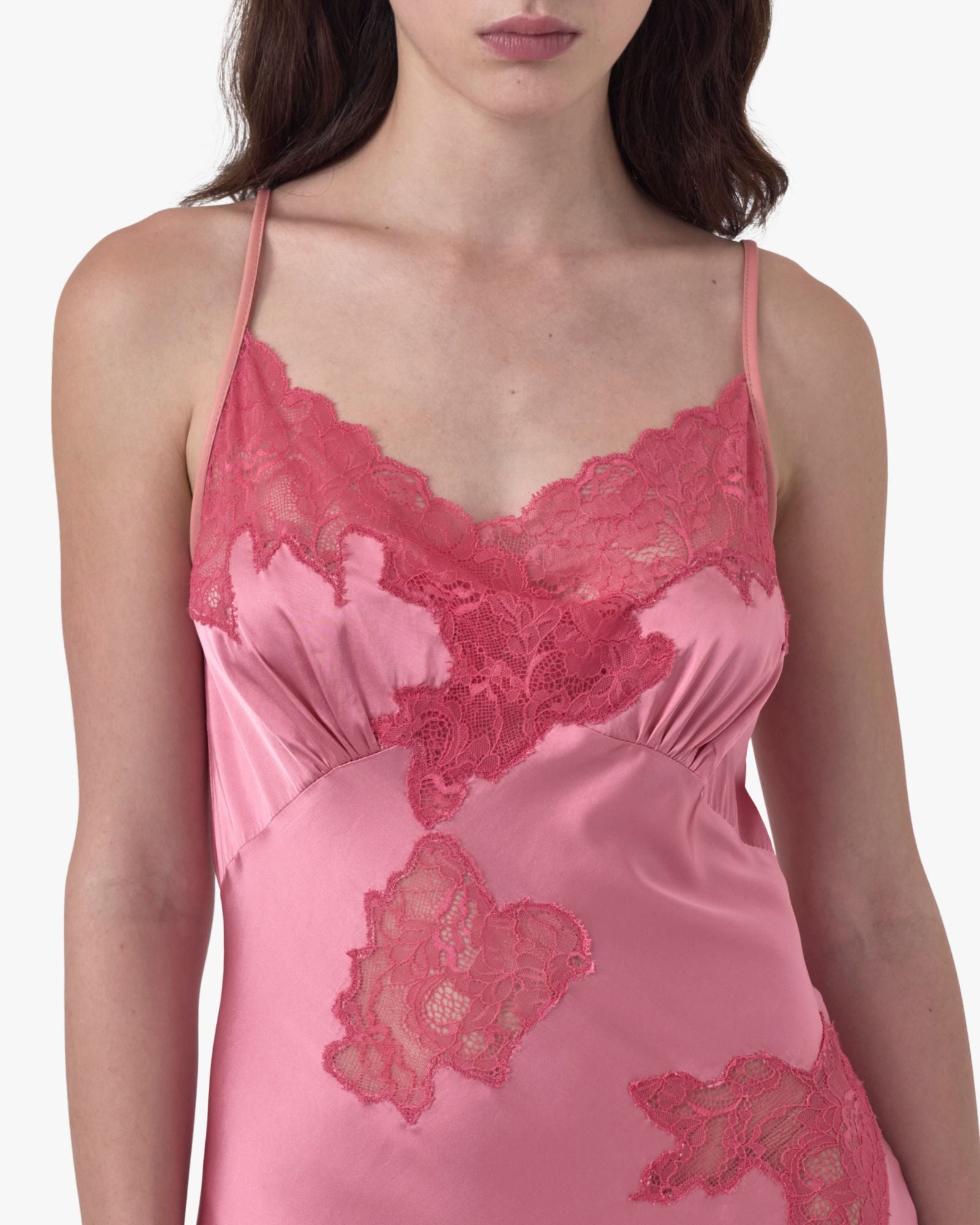 Signature Lace Mini Dress Pink/Strawberry