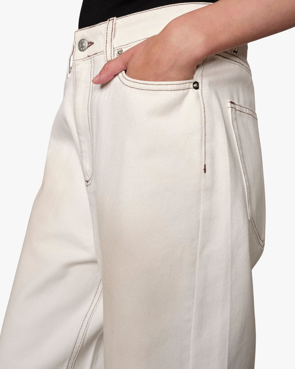 Short in denim Emily Bianco sporco