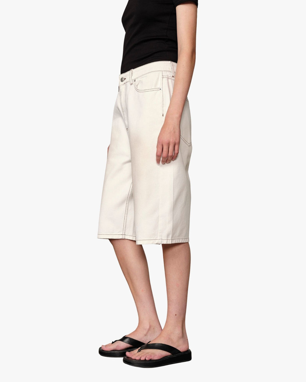 Short in denim Emily Bianco sporco