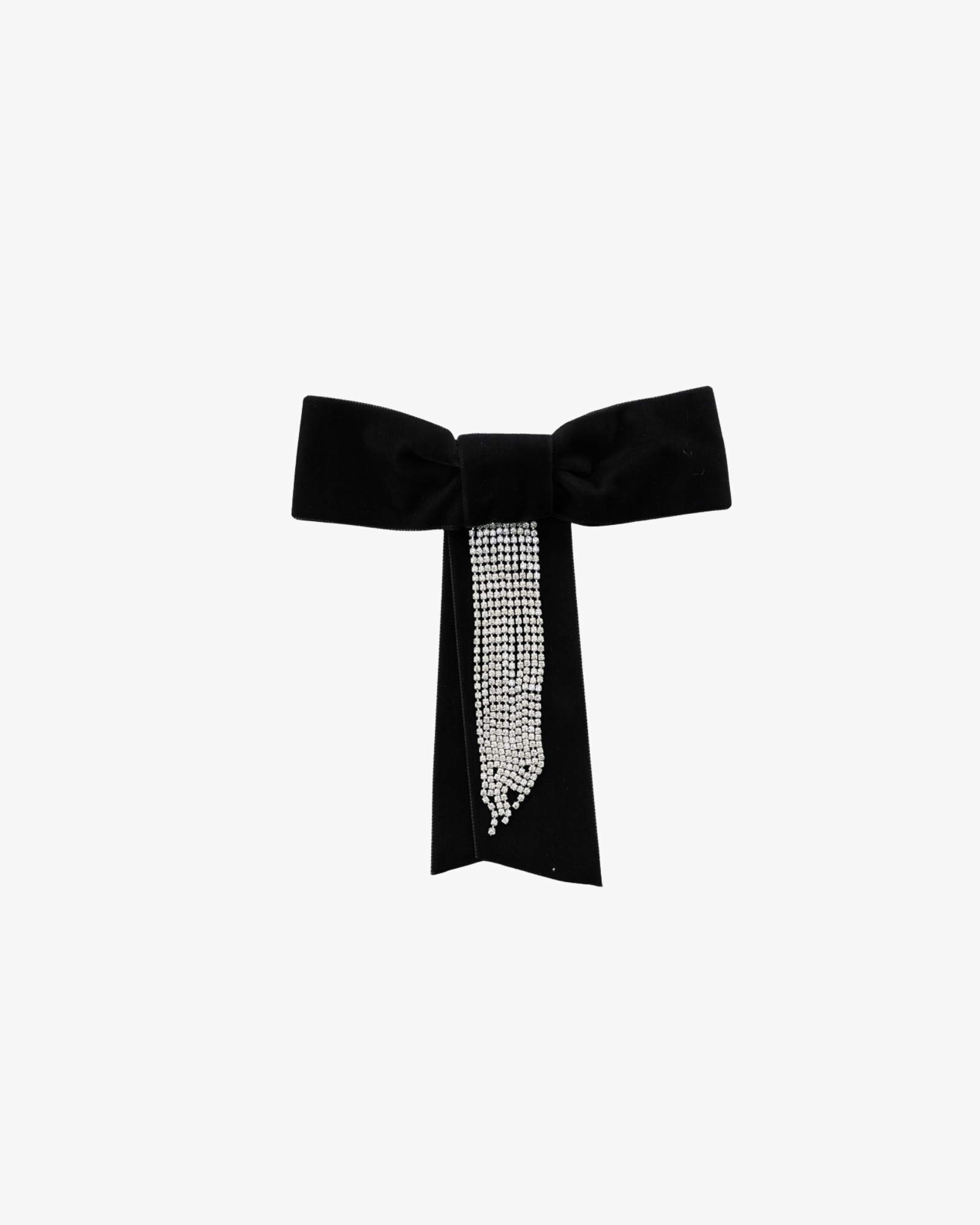Bow Clip With Rhinestones Black