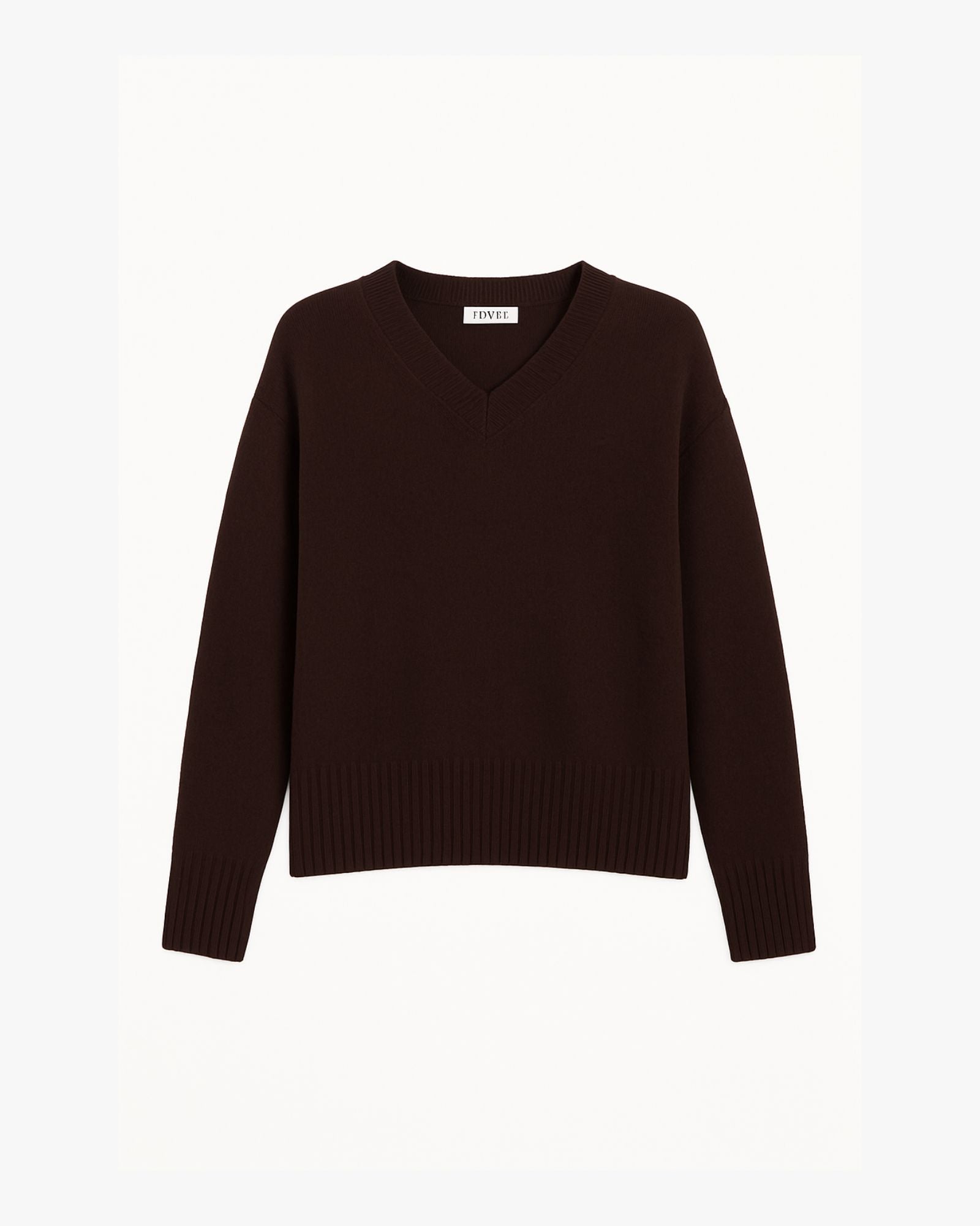 Mae Sweater in Wool and Cashmere Dark Brown