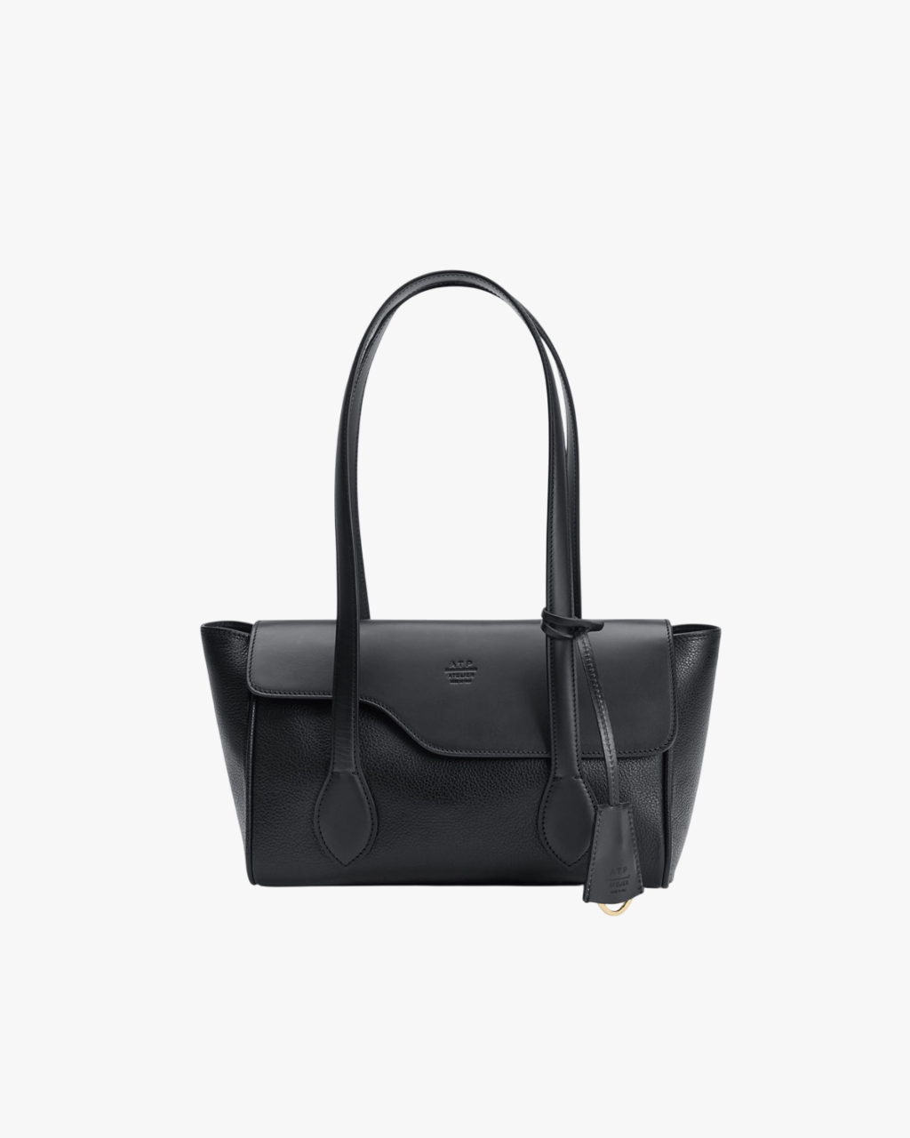 Eira Black Grained Calf/Vacchetta Shoulder Bag