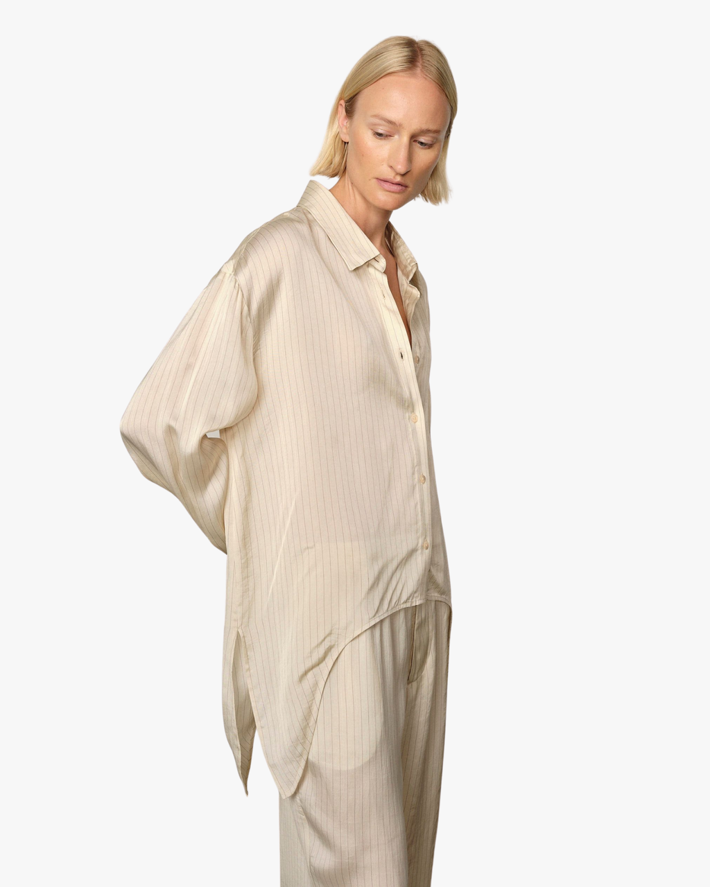 Enrico Relaxed Striped Shirt Creme