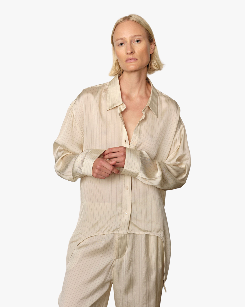 Enrico Relaxed Striped Shirt Creme