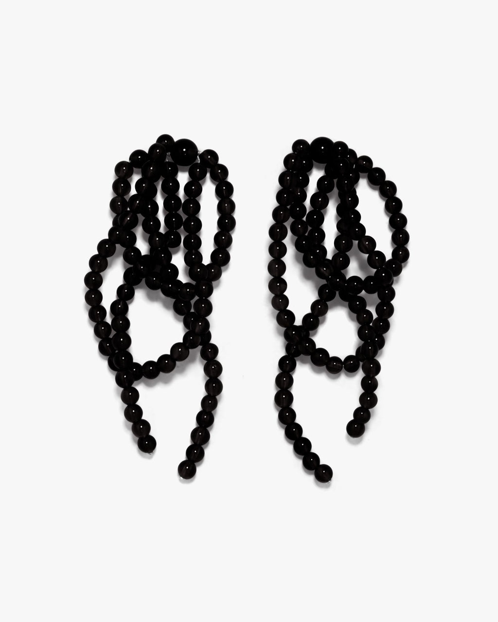 What a Tangled Web We Weave Black Onyx and Recycled Silver Earrings