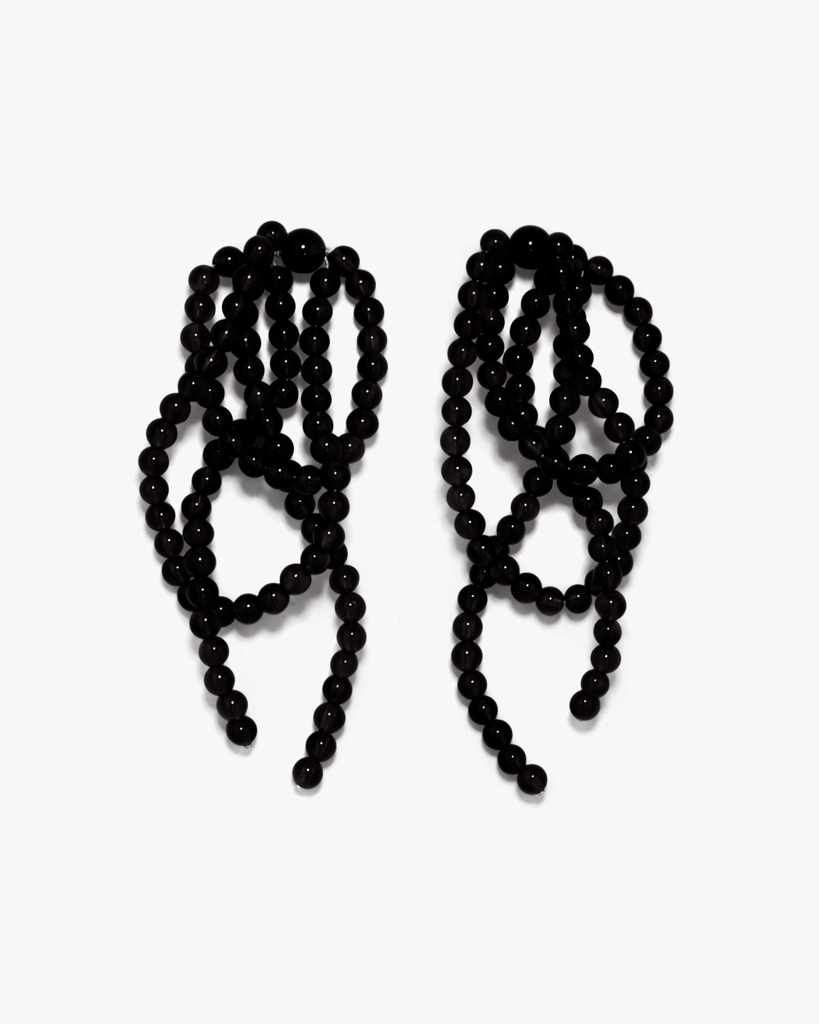 What a Tangled Web We Weave Black Onyx and Recycled Silver Earrings