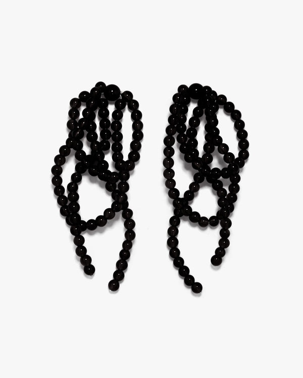 What a Tangled Web We Weave Black Onyx and Recycled Silver Earrings