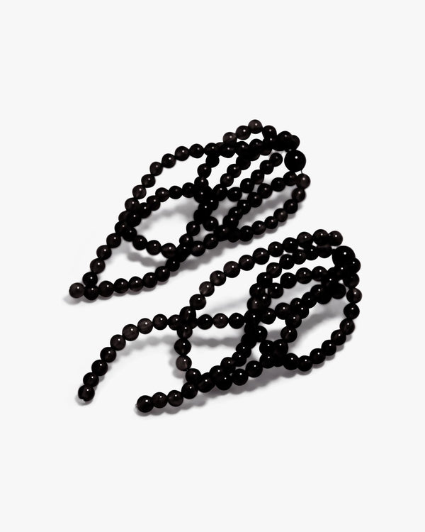 What a Tangled Web We Weave Black Onyx and Recycled Silver Earrings