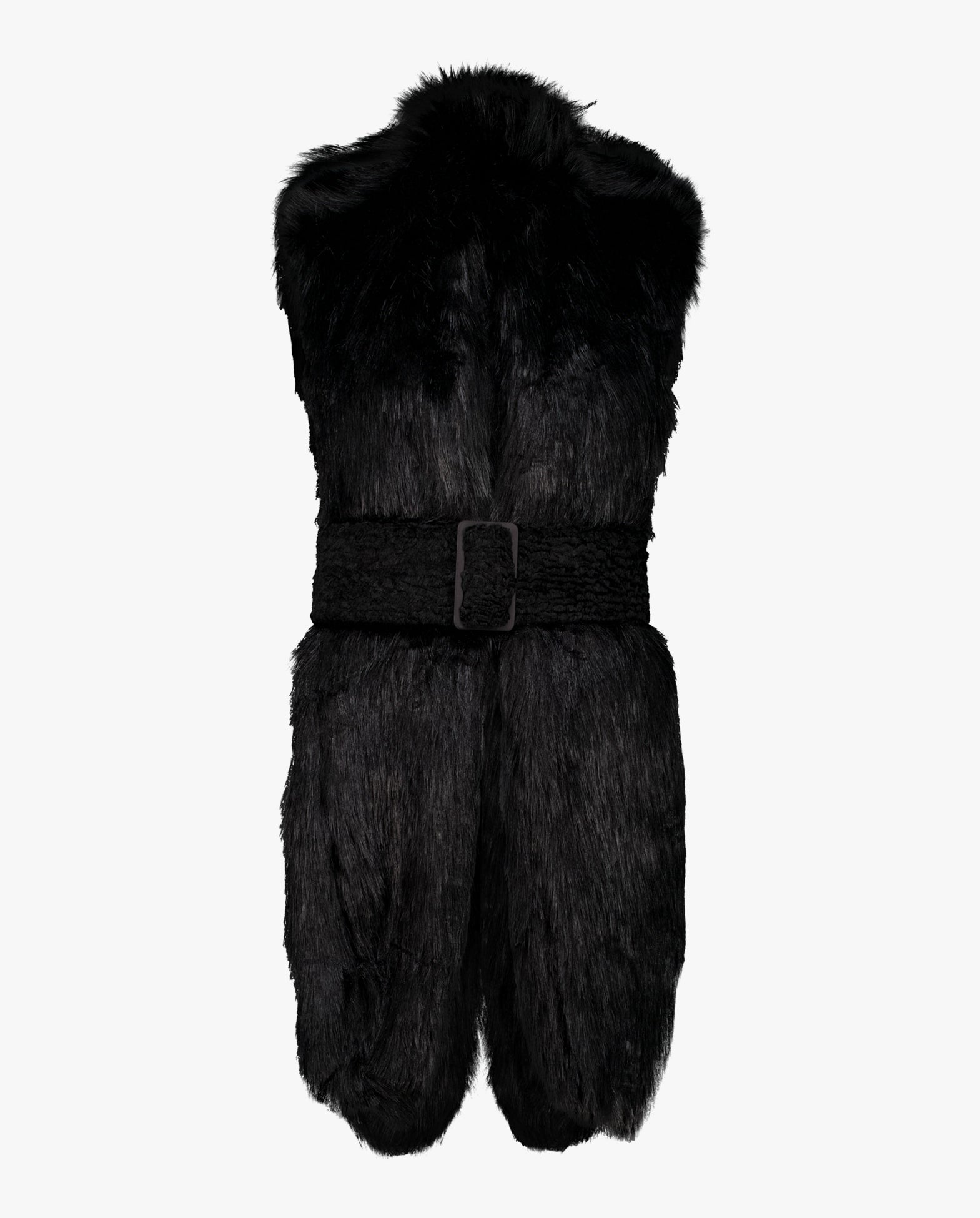 Oversize Faux Fur Scarf W/Belted Closure