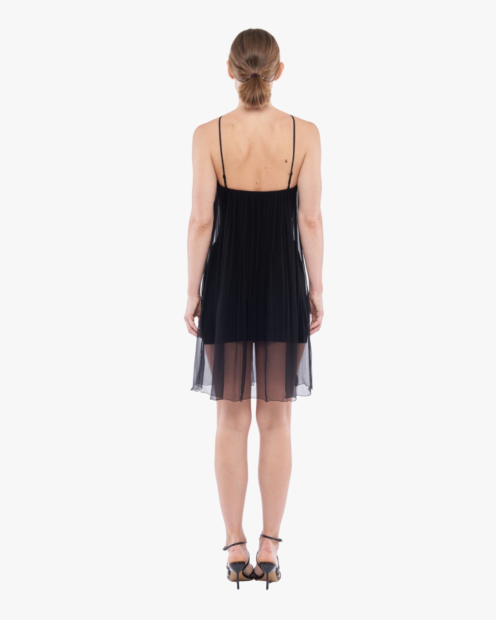 Flared Halter Neck Dress Black