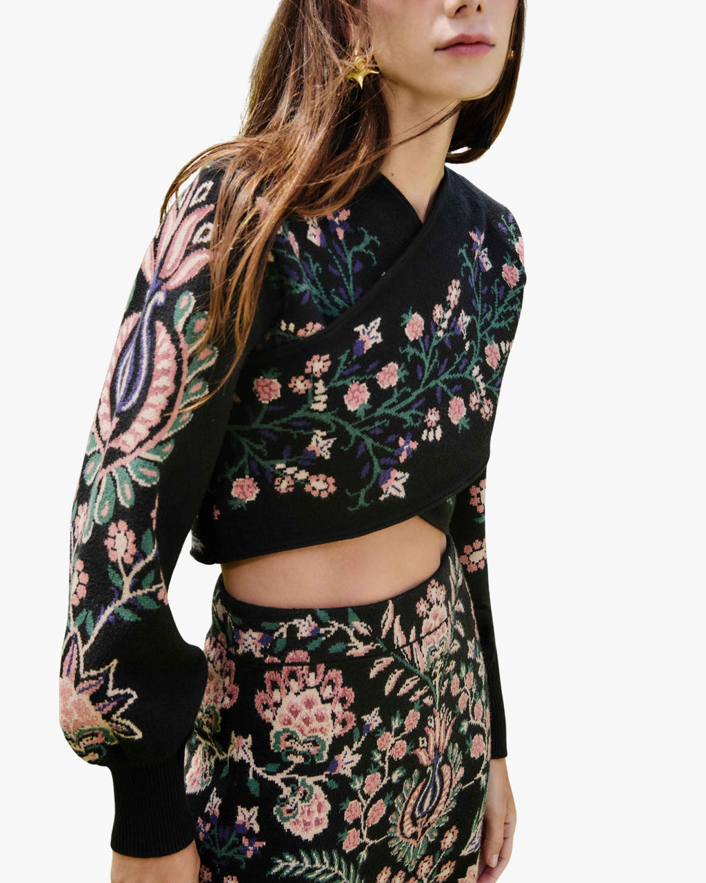 Marvelous Garden Knit Top with Balloon Sleeves