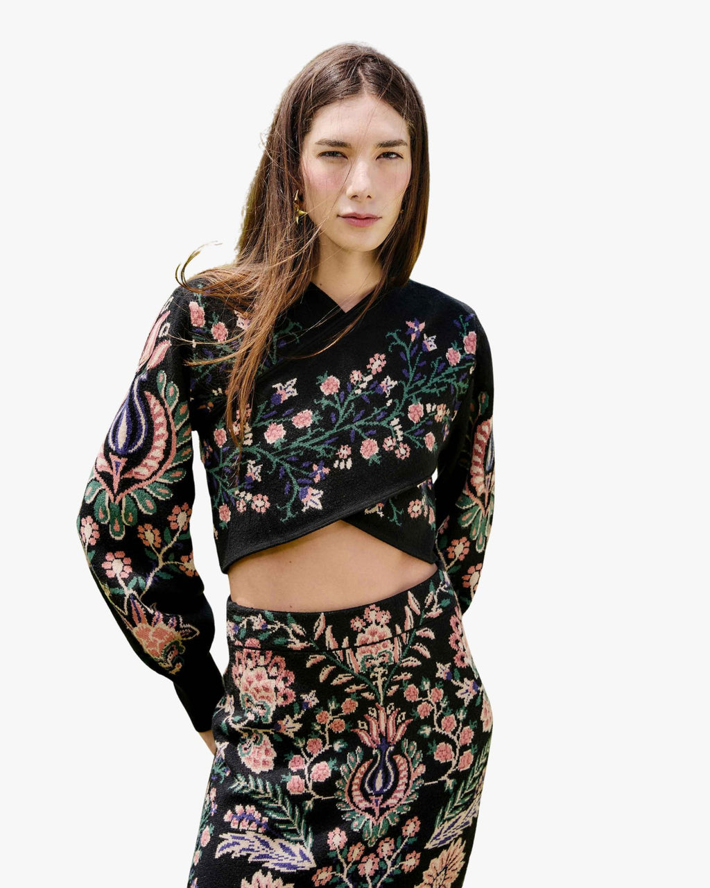 Marvelous Garden Knit Top with Balloon Sleeves