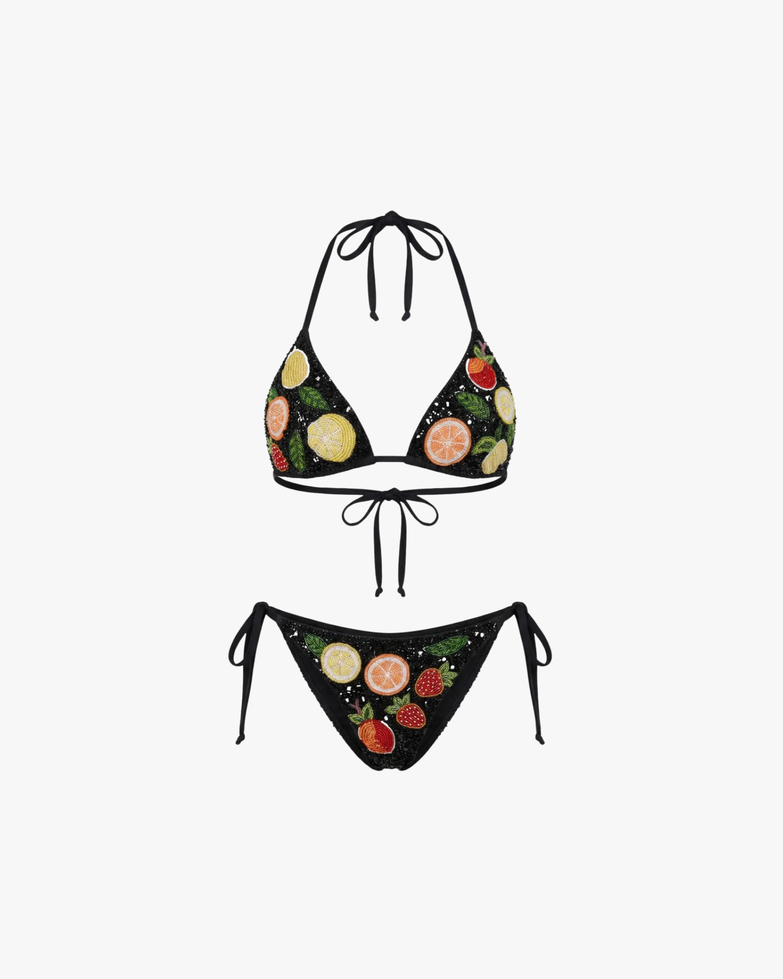 Fruit Triangle Bikini Black