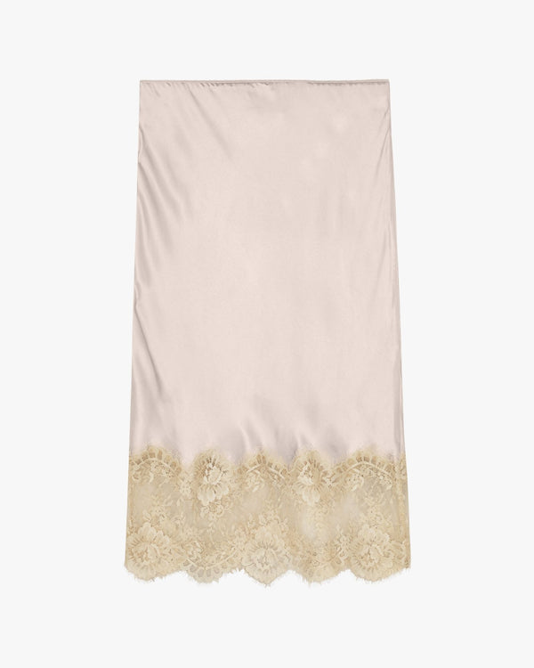 Gonna midi Herbert in pizzo color crema