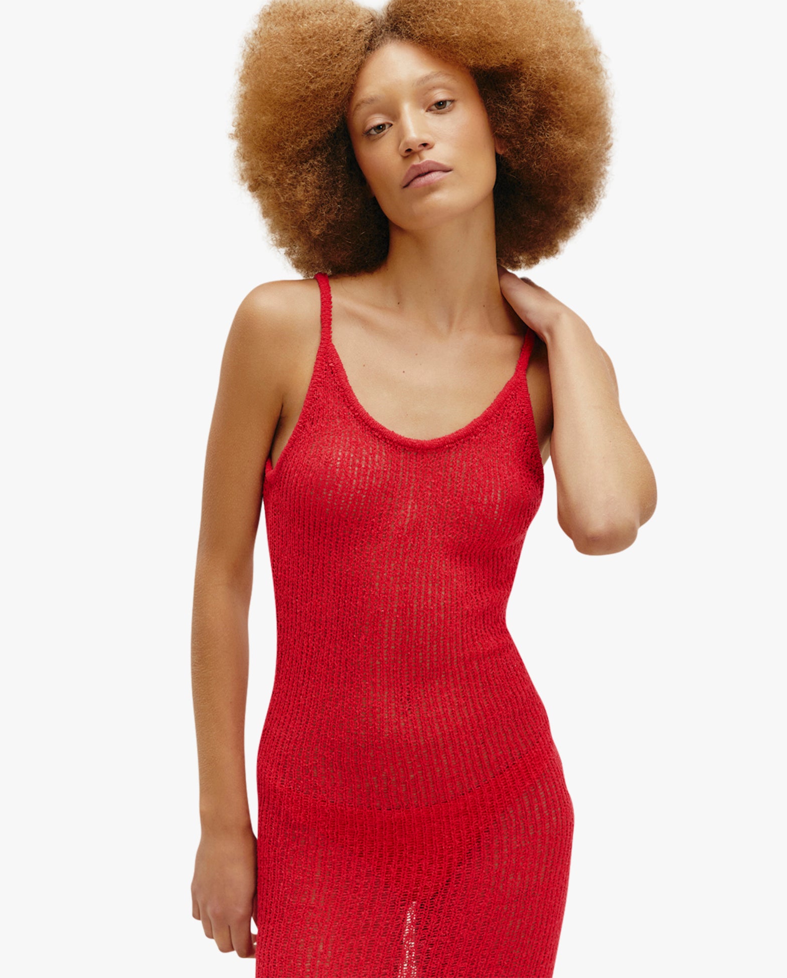 Isla Knit Dress Red Shift