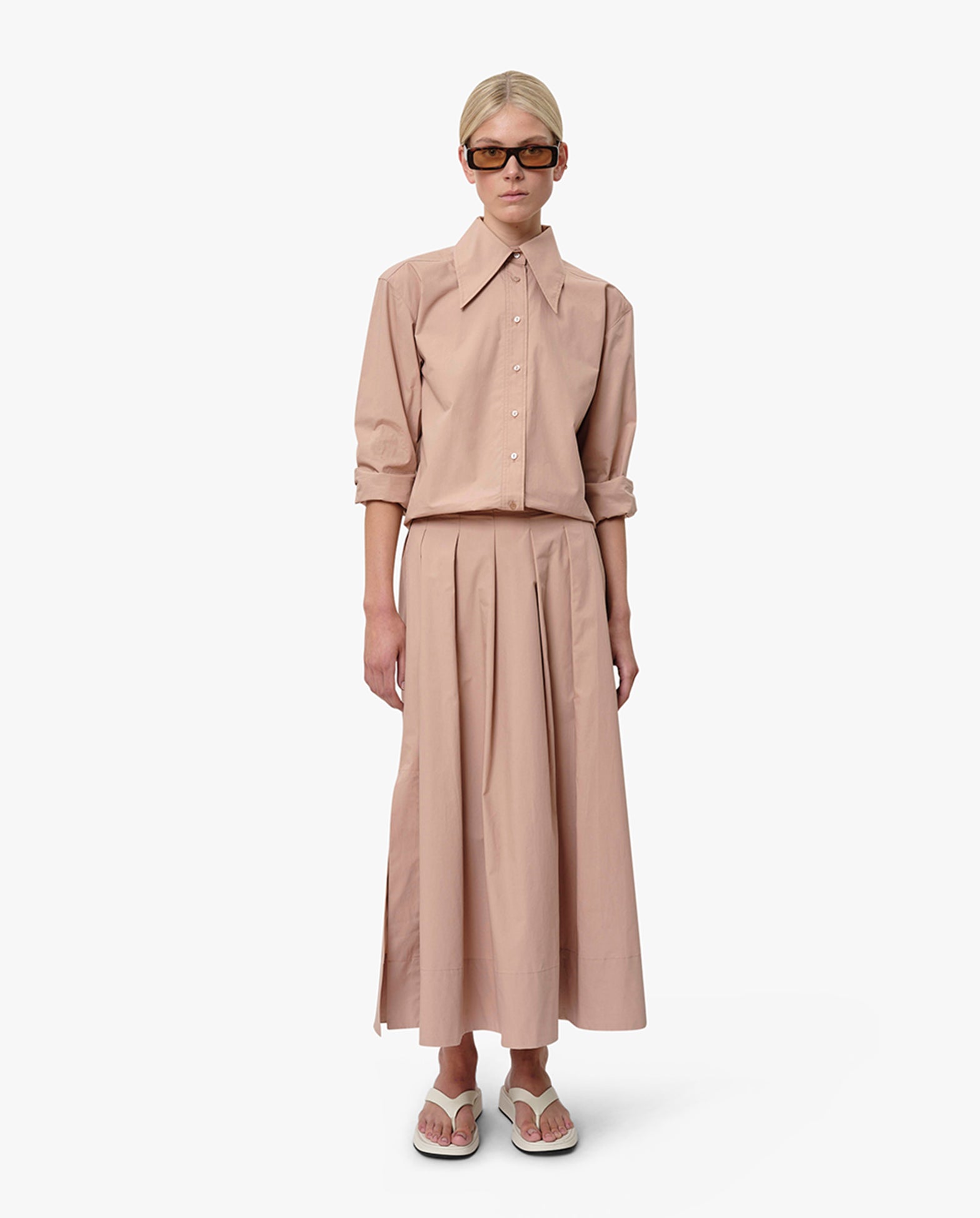Herdis Pleated Skirt Powder