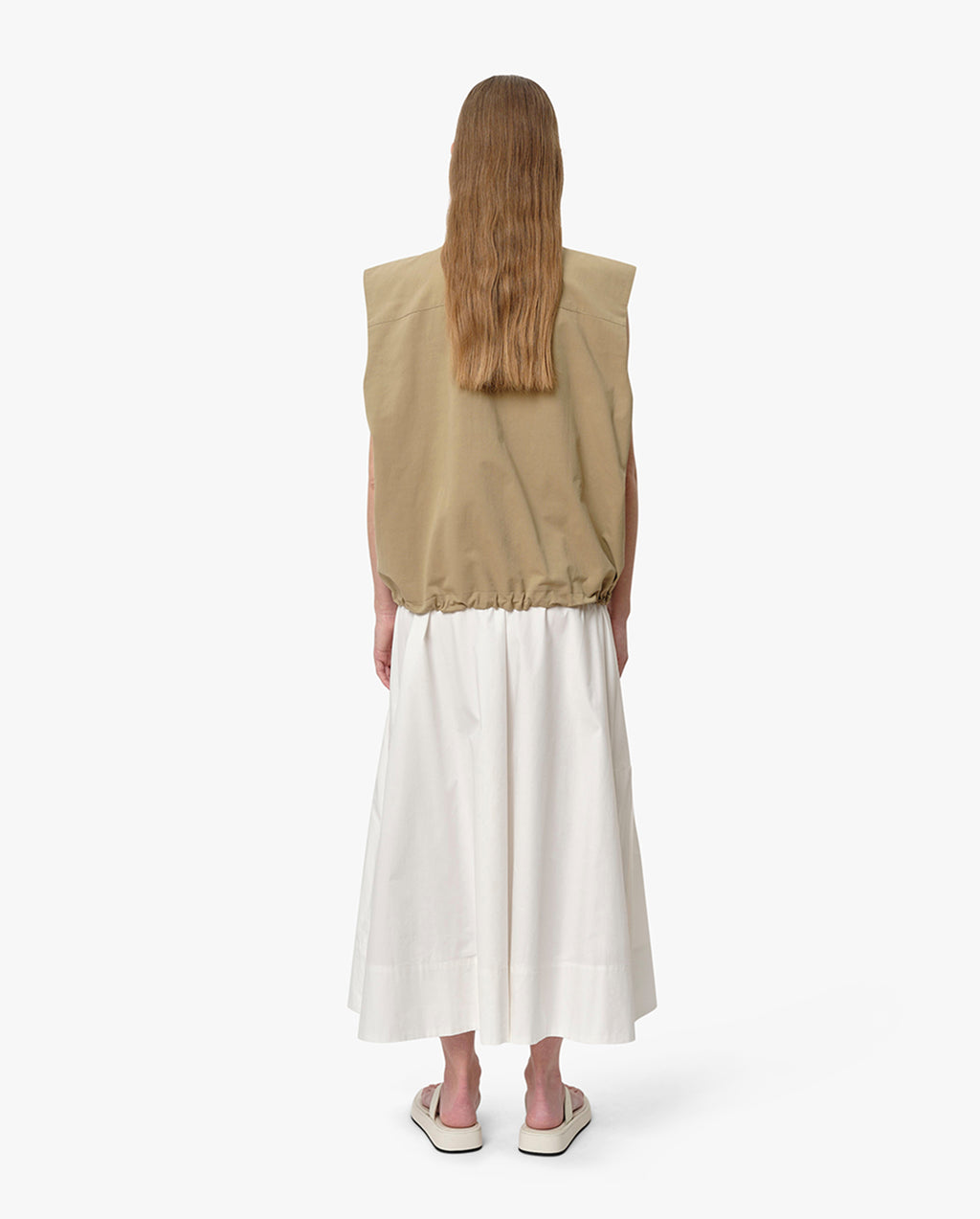 Herdis Pleated Skirt White