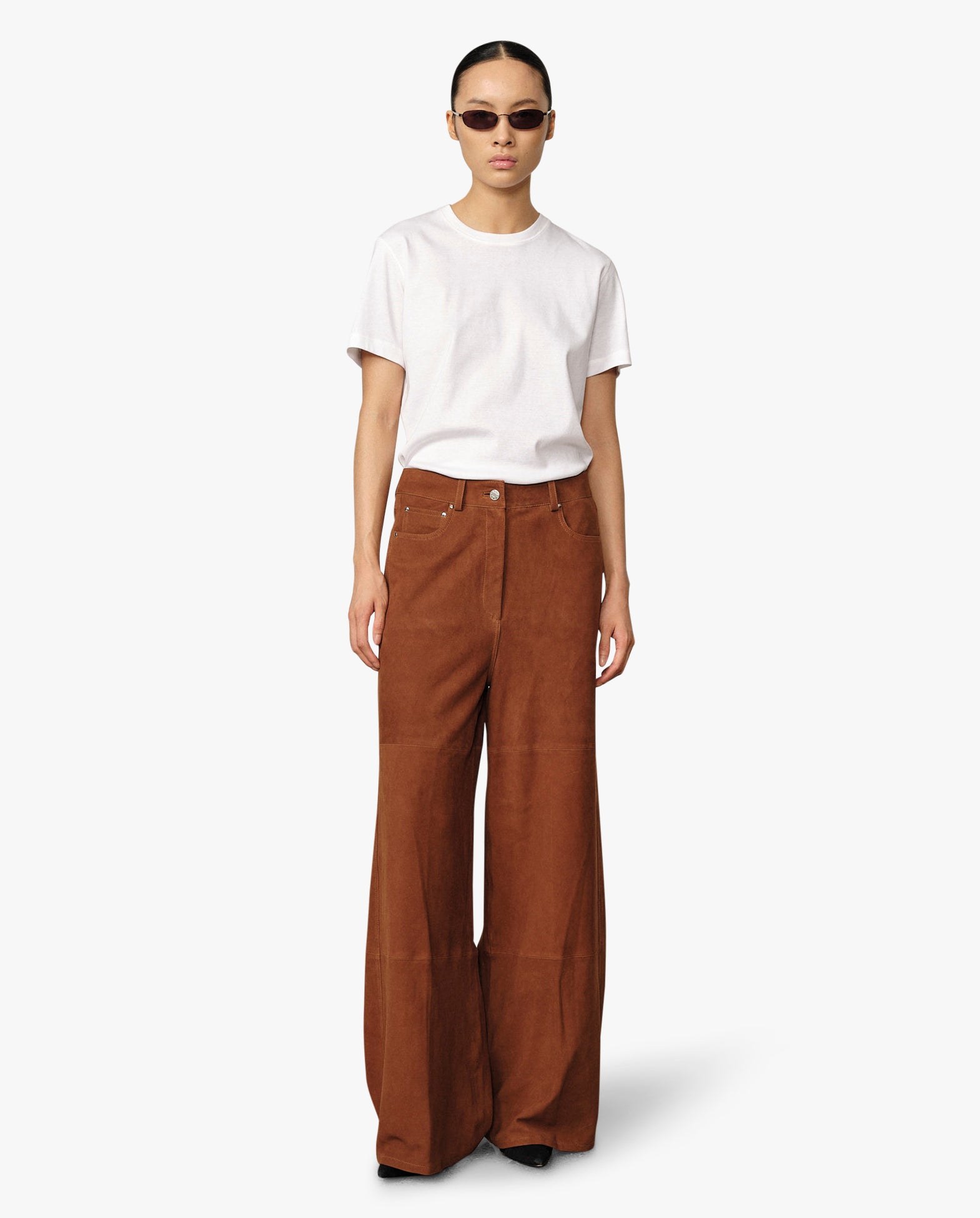 Katja Suede Midt Waist Pants