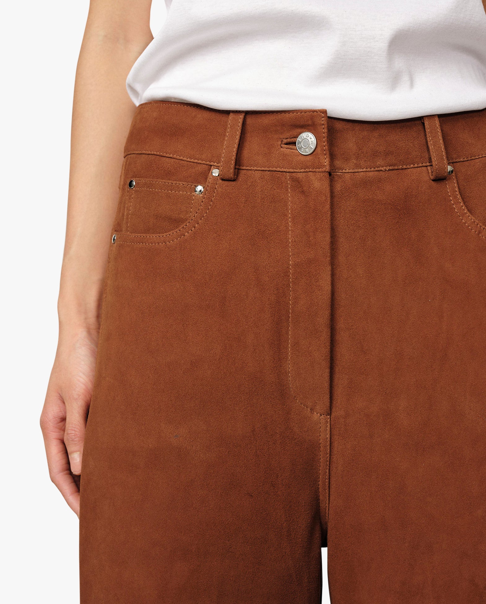 Katja Suede Midt Waist Pants