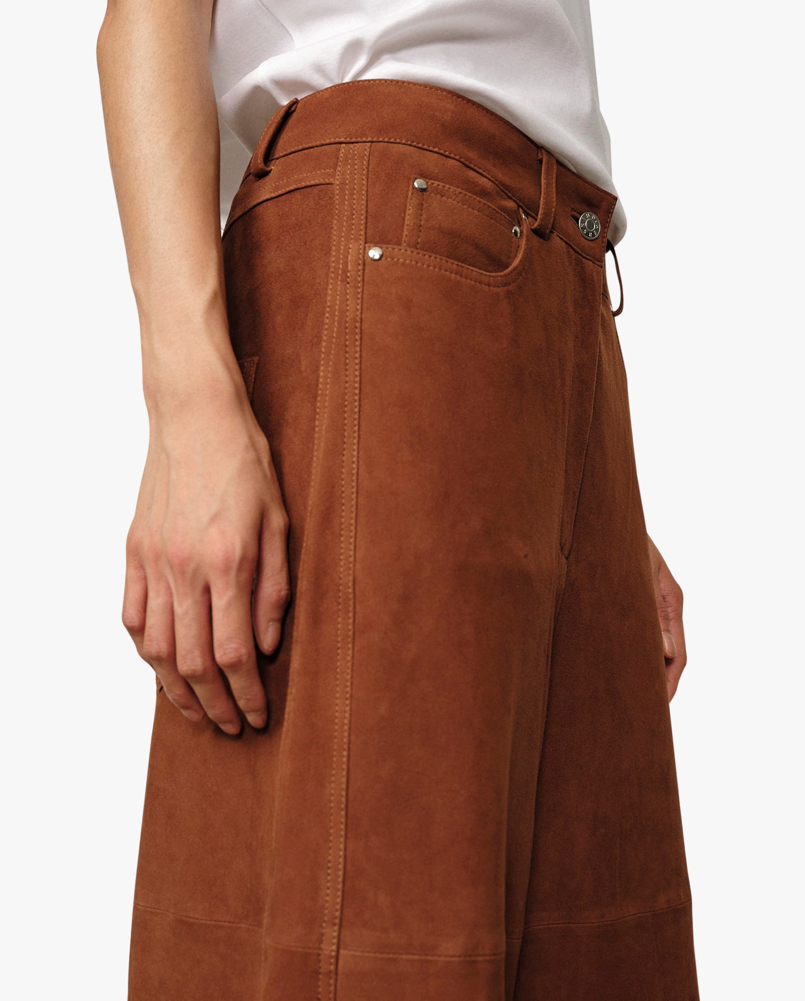 Katja Suede Midt Waist Pants