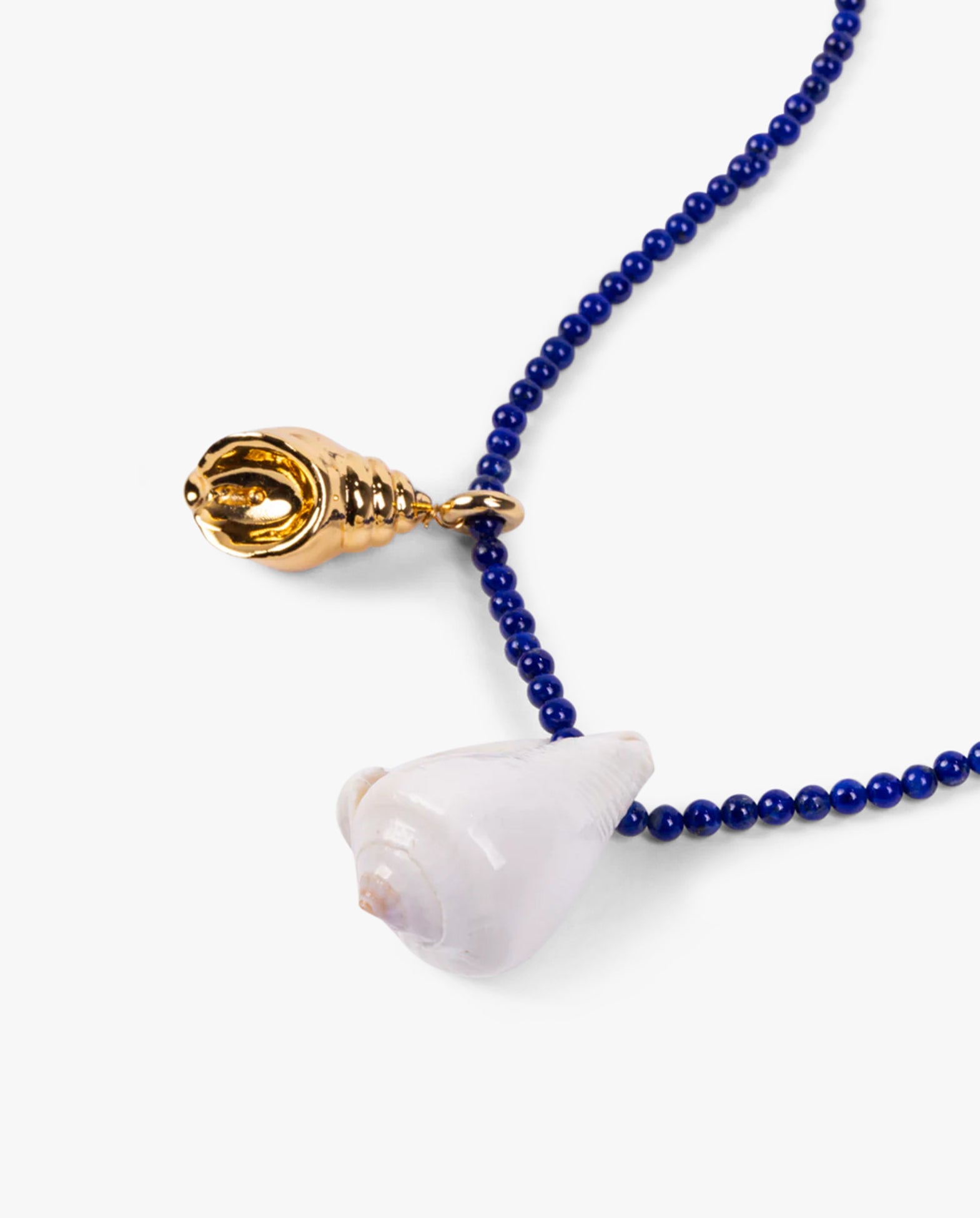 Solana Shell Necklace White And Gold