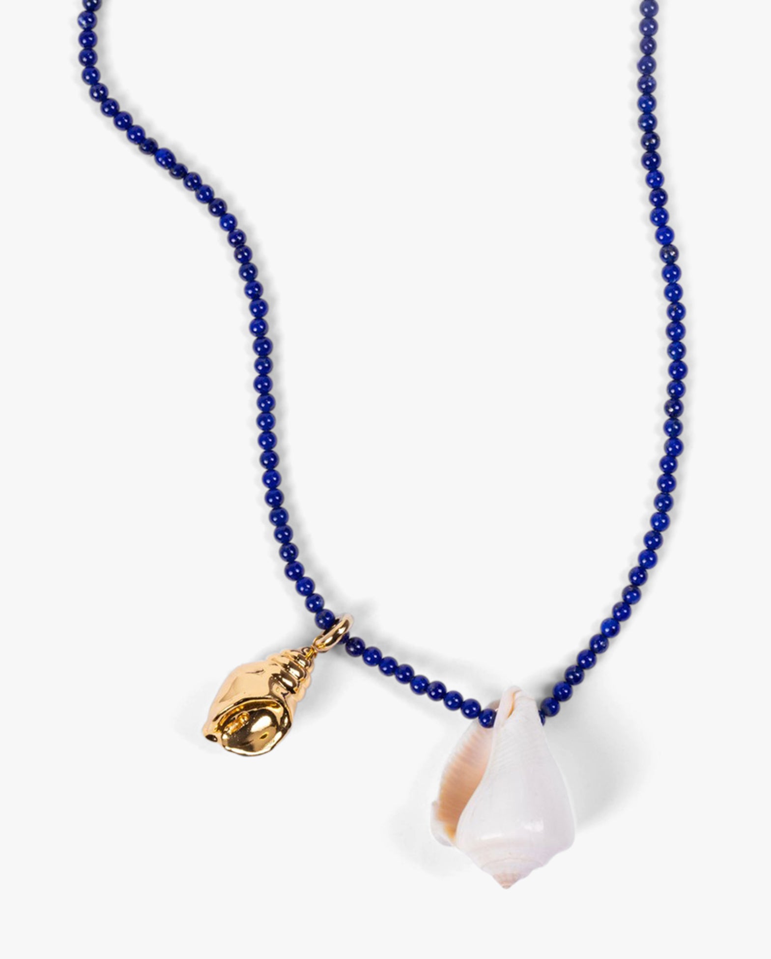 Solana Shell Necklace White And Gold