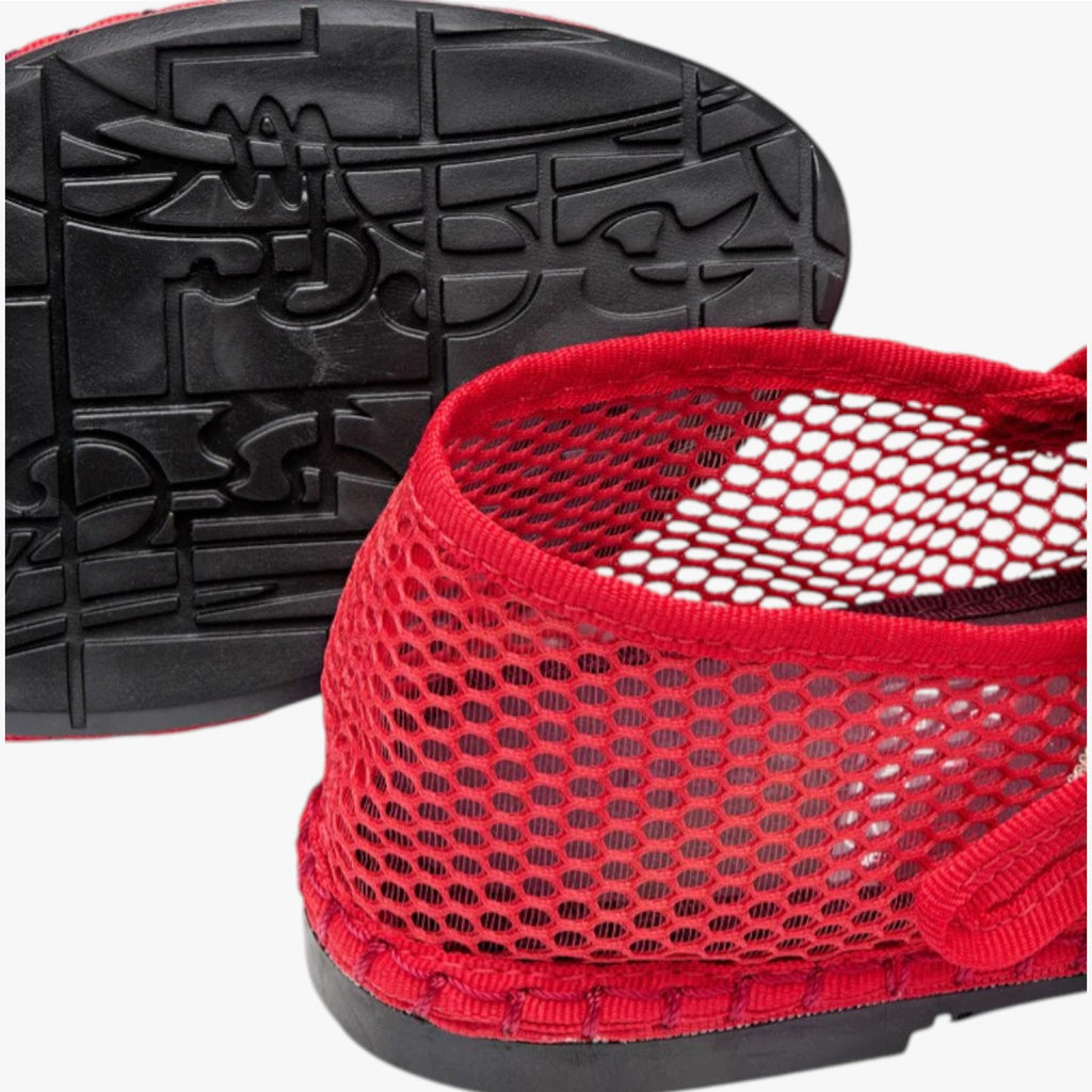 Isabella Red Rejilla Mesh Mary Jane