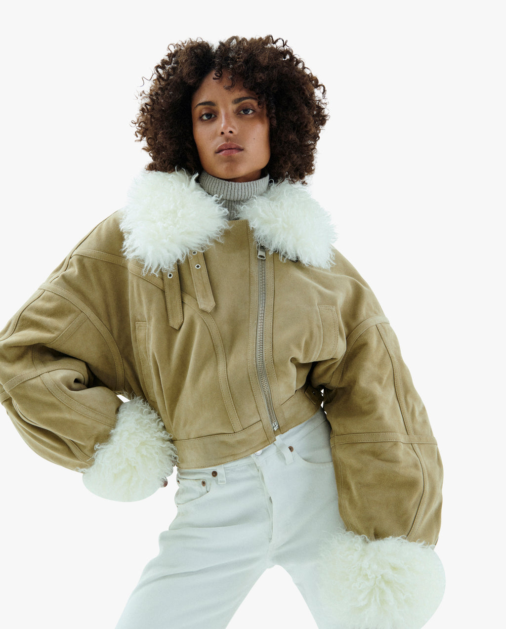 Aviator Jacket In Suede Leather