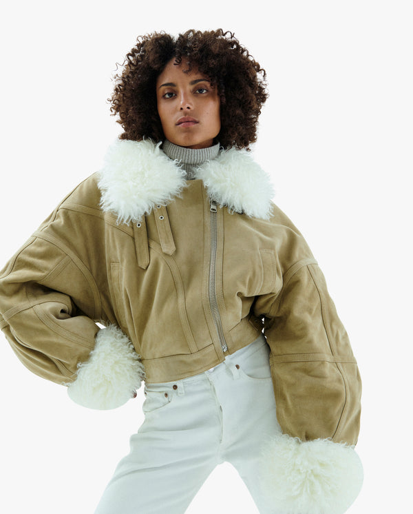 Aviator Jacket In Suede Leather