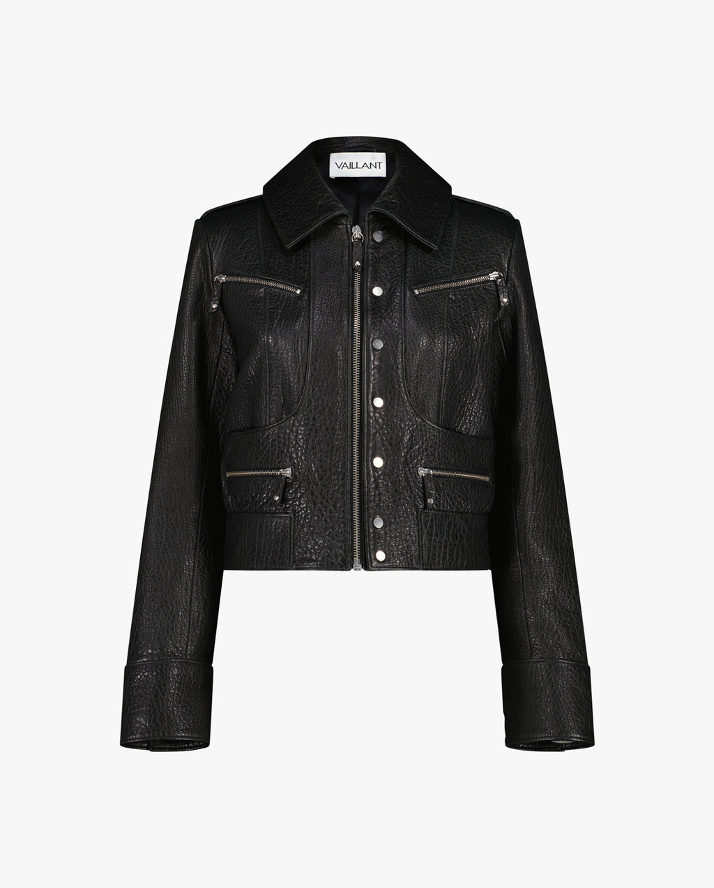 Cropped Biker Jacket W/ Zipper Detailing
